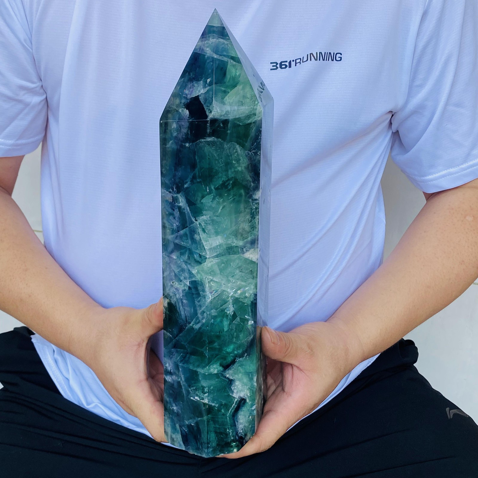 Natural Fluorite Obelisk Quartz Crystal Healing Reiki Wand Tower Point 4800g