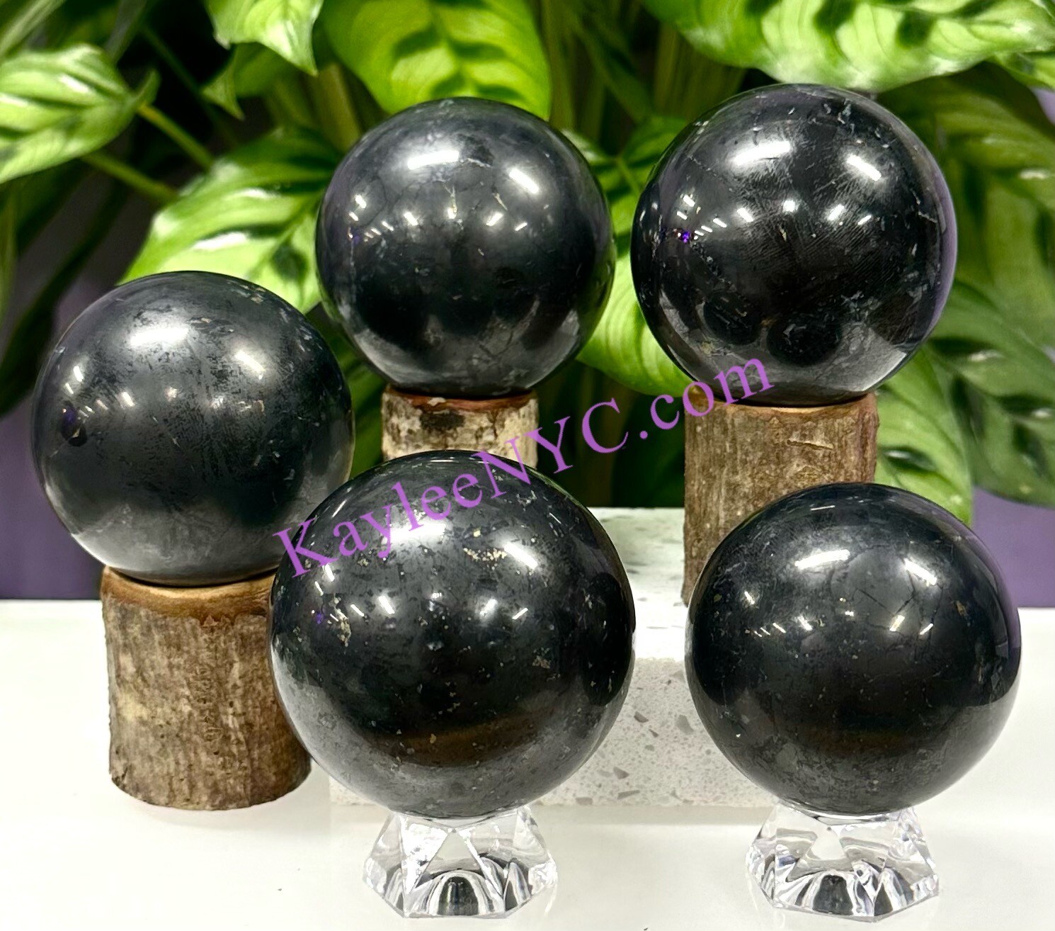 Wholesale Lot 5 pcs Natural Shungite Sphere Crystal Healing Energy