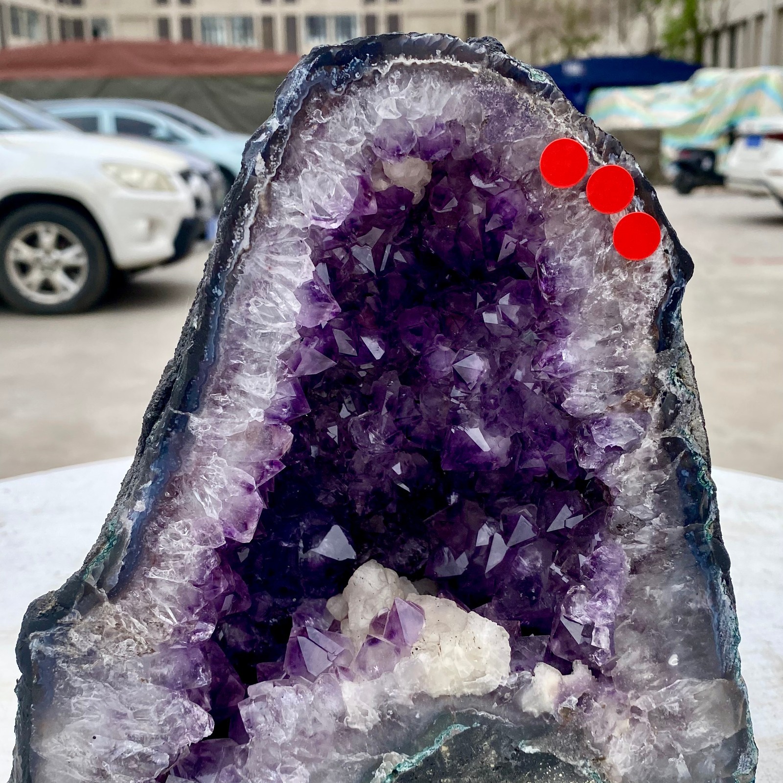 10LB Natural Amethyst Geode Quartz Crystal Cluster Cathedral Energy healing