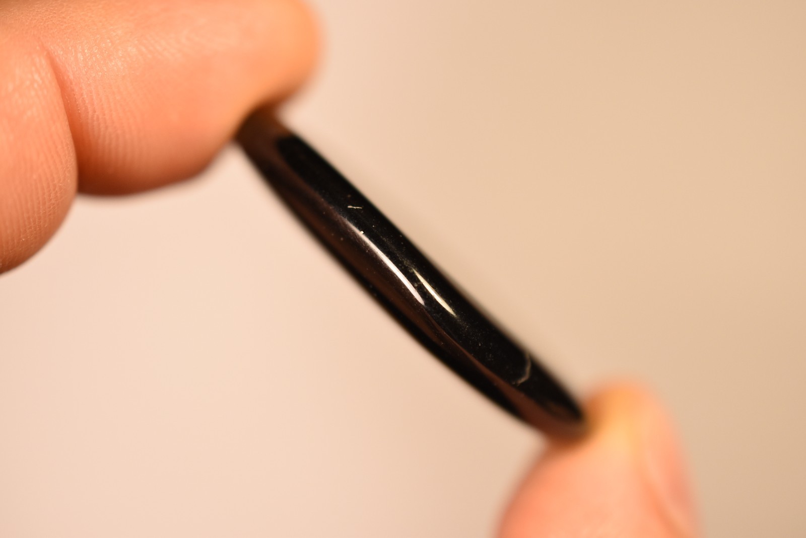 *BLACK ONYX* Palm Stone 3.9cm 13g Natural Stone Flat Thumb Worry