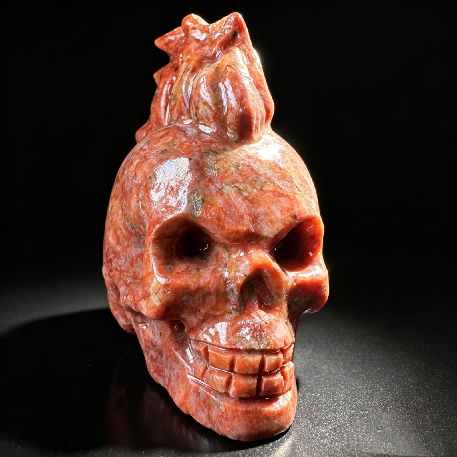 Unique Natural Stone Skull Realistic Human Head Carving Sculpture Home Decor