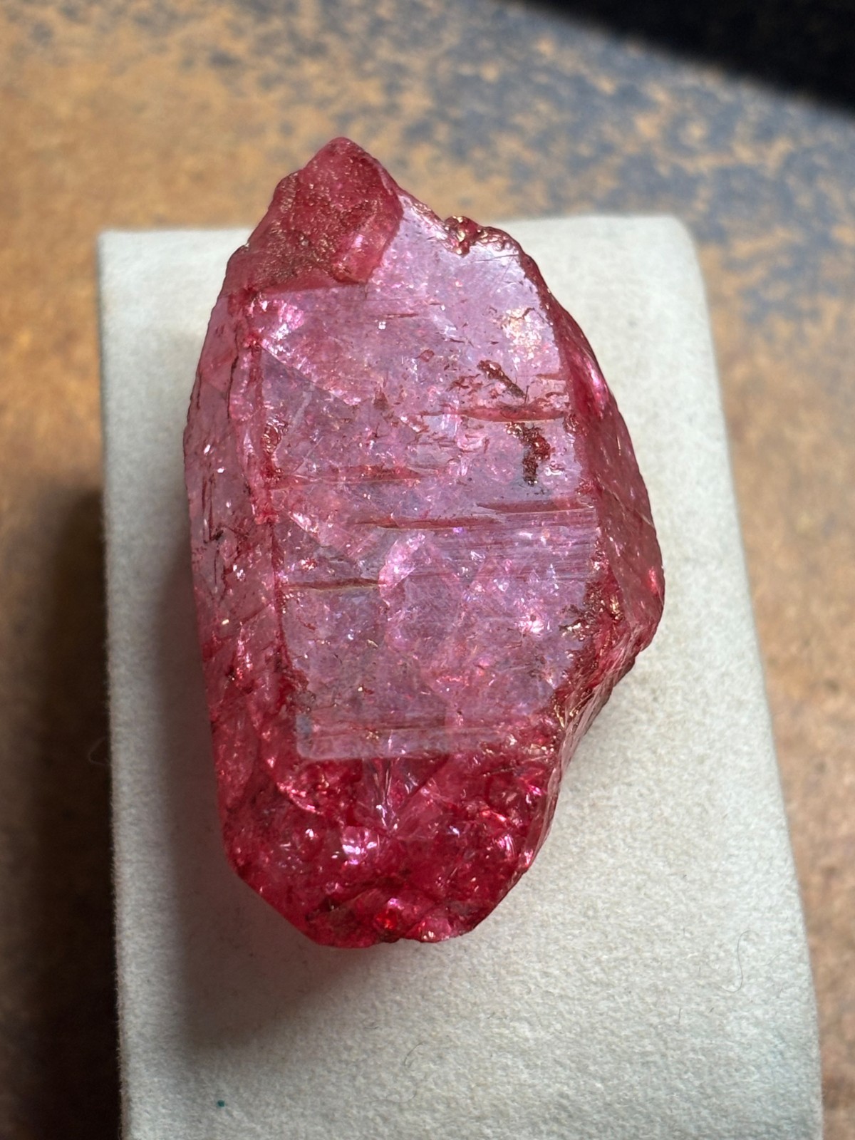 Dyed fractured Quartz crystal RUBY CORUNDUM ?? Wicca Pagan Mystic OCCULT