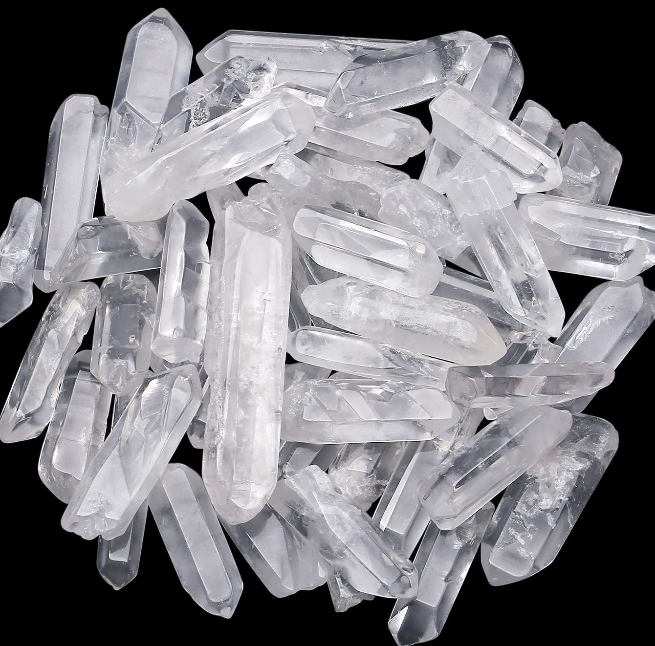 DUQGUHO Clear Quartz Points Crystal Wand Irregular Shape 1.18-2″ 0.22lb