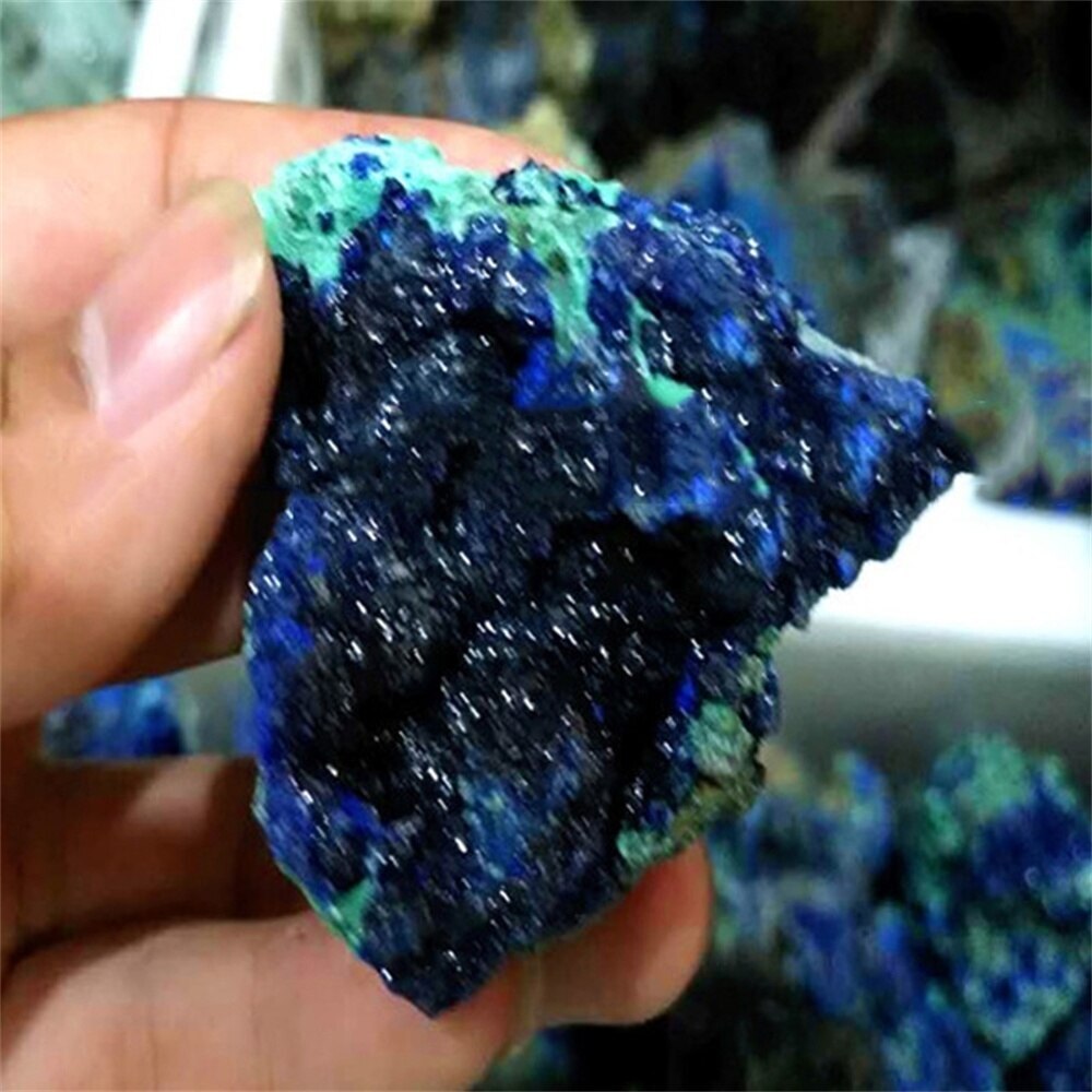 New Azurite Malachite Geode Crystal Natural Mineral Specimen Reiki Healing Stone