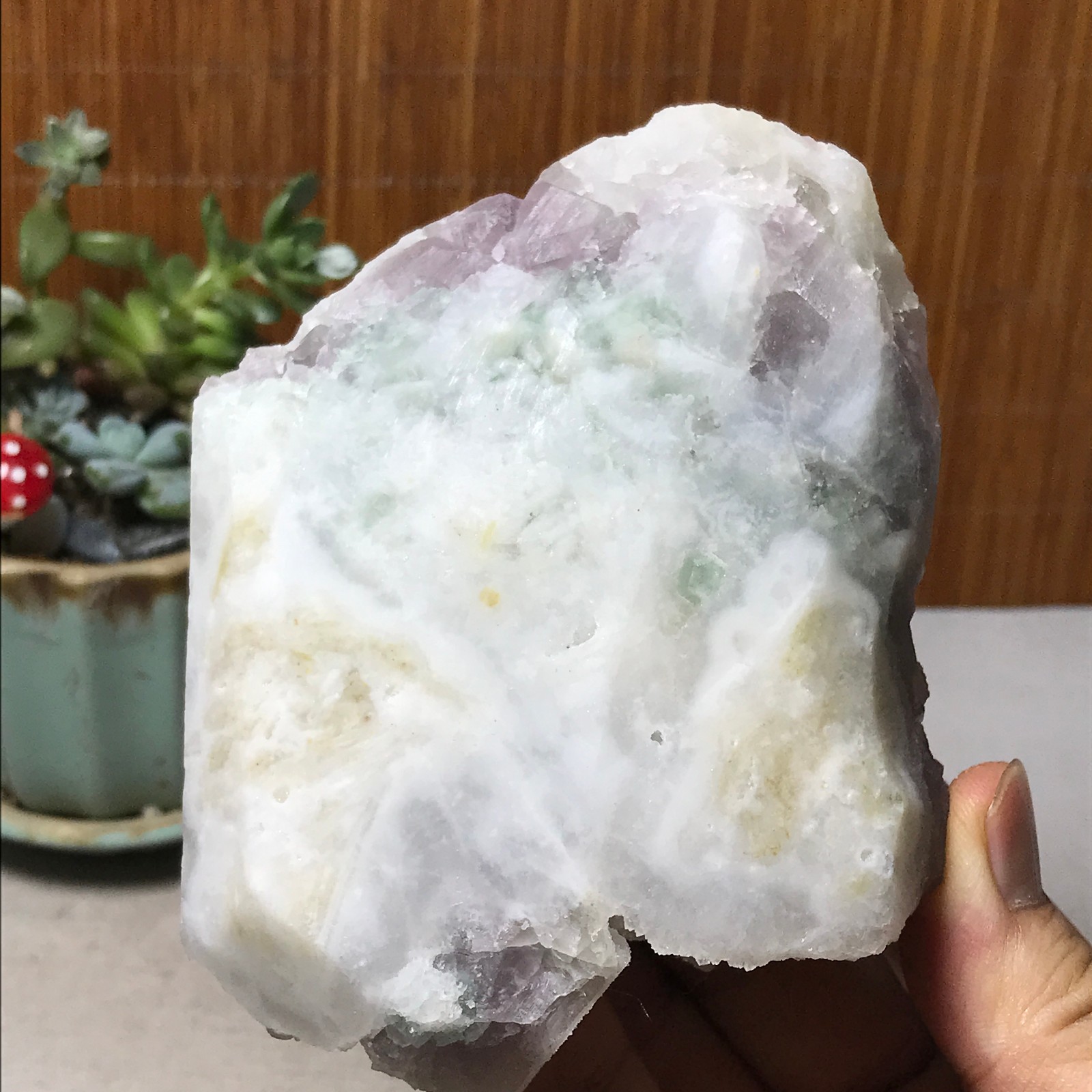 115-85-36mm Natural Light purple calcite fluorite Mineral Specimen 439g A6068