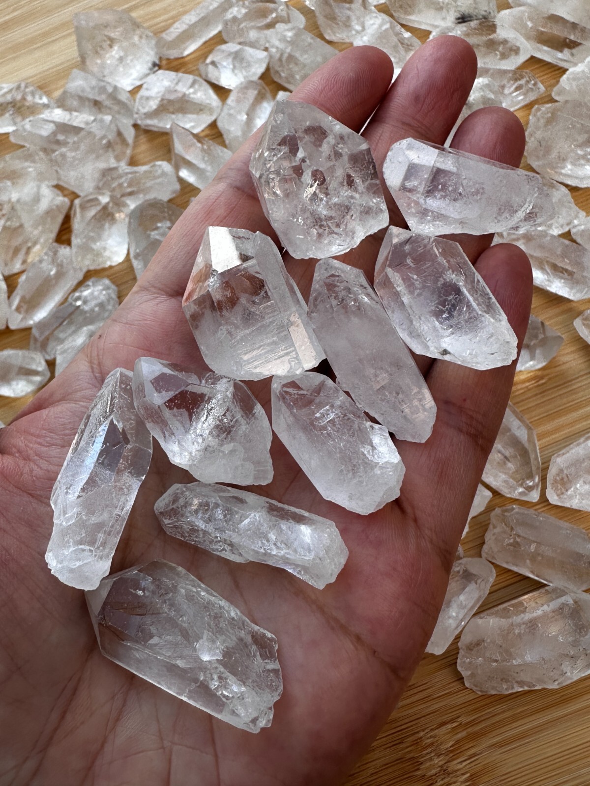 0.75″ – 1.5″ Small Rough Clear Quartz Point, Raw Healing Crystals, Wholesale Lot