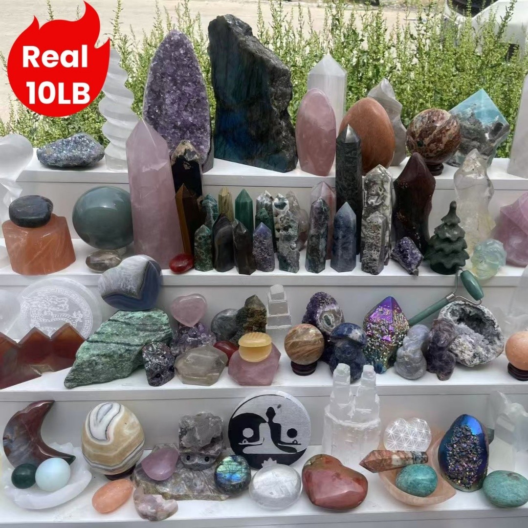 10LB Natural Crystal Bulk Lot Mixed Stones Rough Crystals Wholesale USA