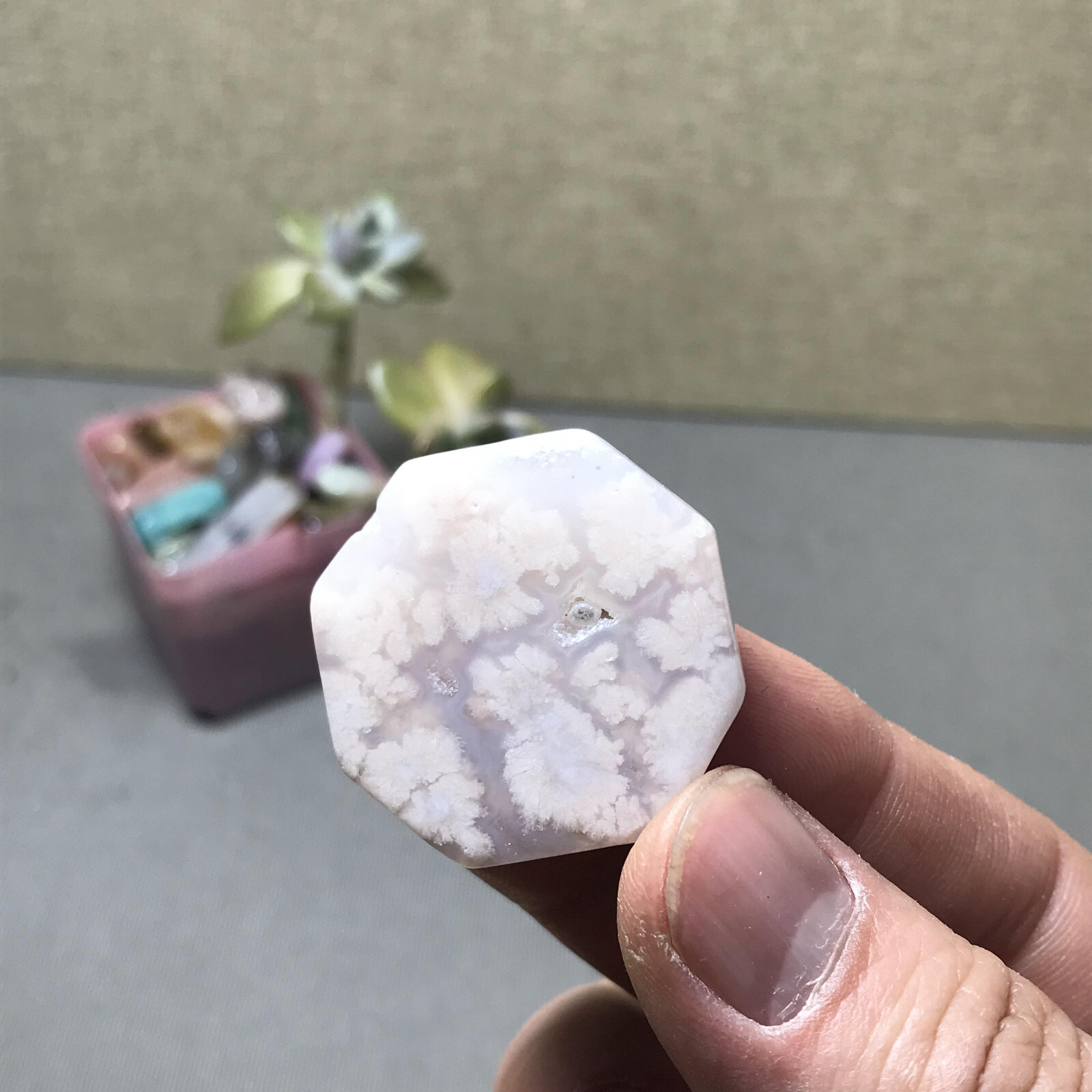 32mm Natural sakura slice gemstone polish/rough Crystal specimens 17g A6052