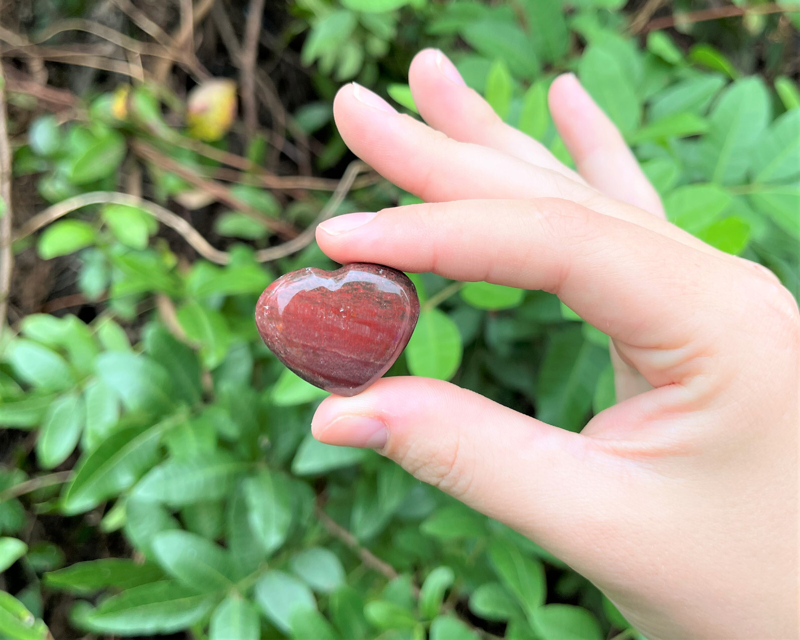 Petrified Wood Heart: 1″ (Crystal Heart, Puffed, Puffy, Gemstone Heart)