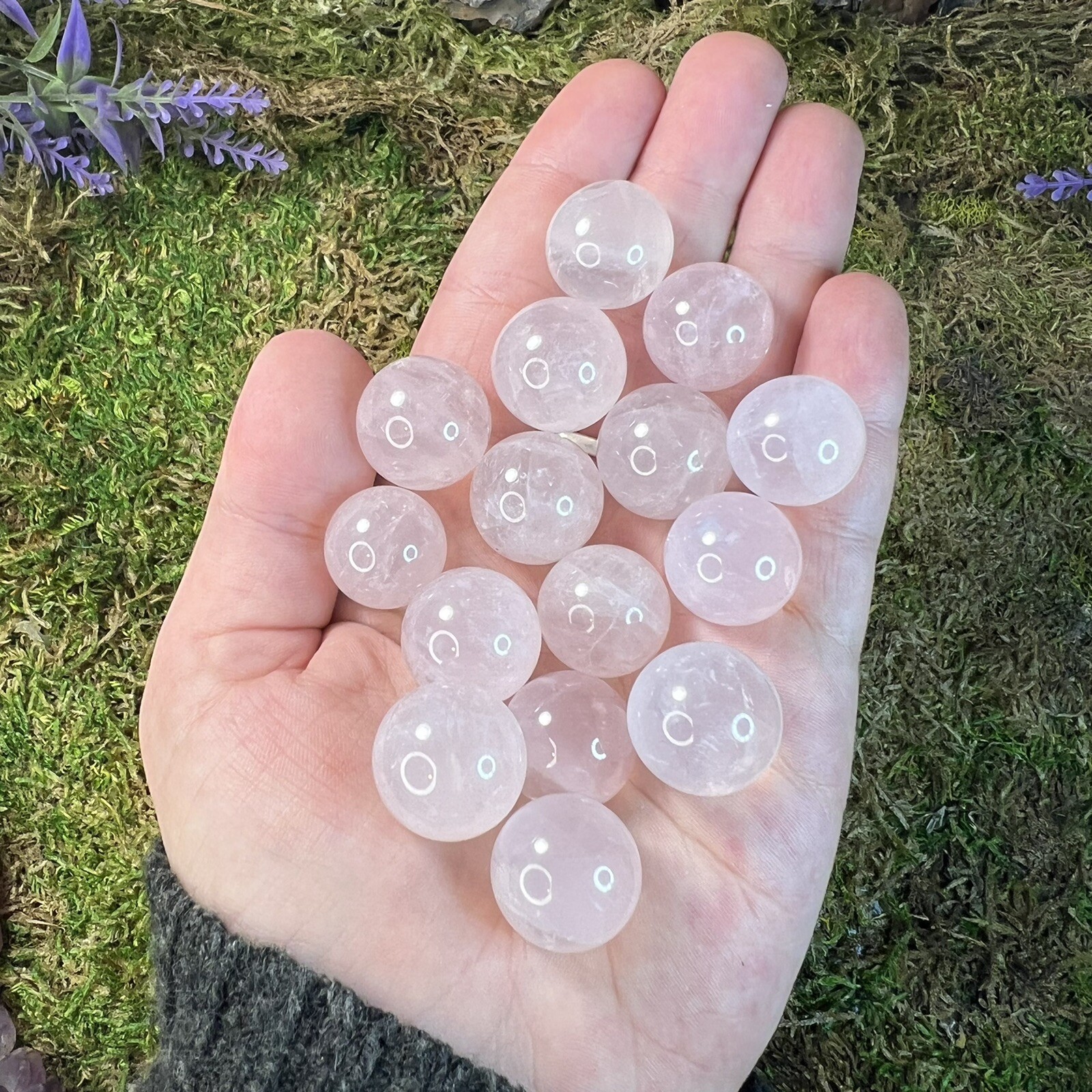 Mini Rose Quartz sphere 15-17mm Average