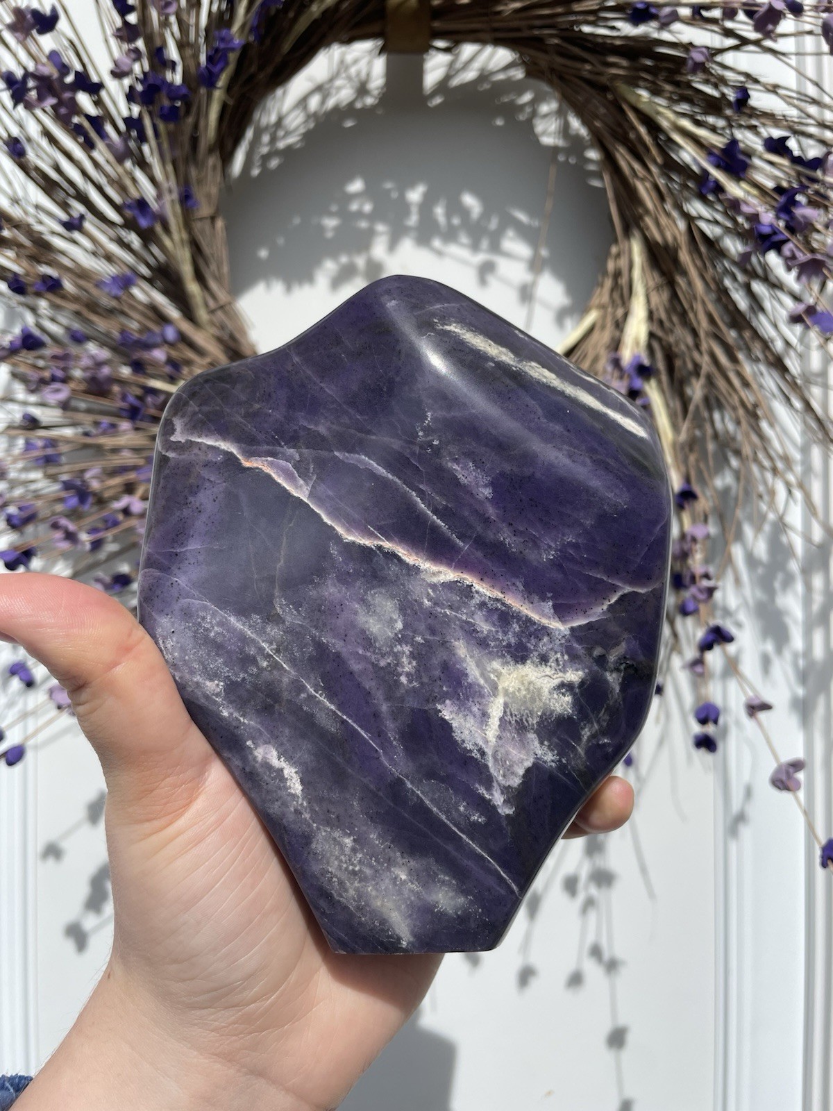 Deep Purple Morado Opal, hand carved and polished, 1806g, 3.98lbs, violet flame