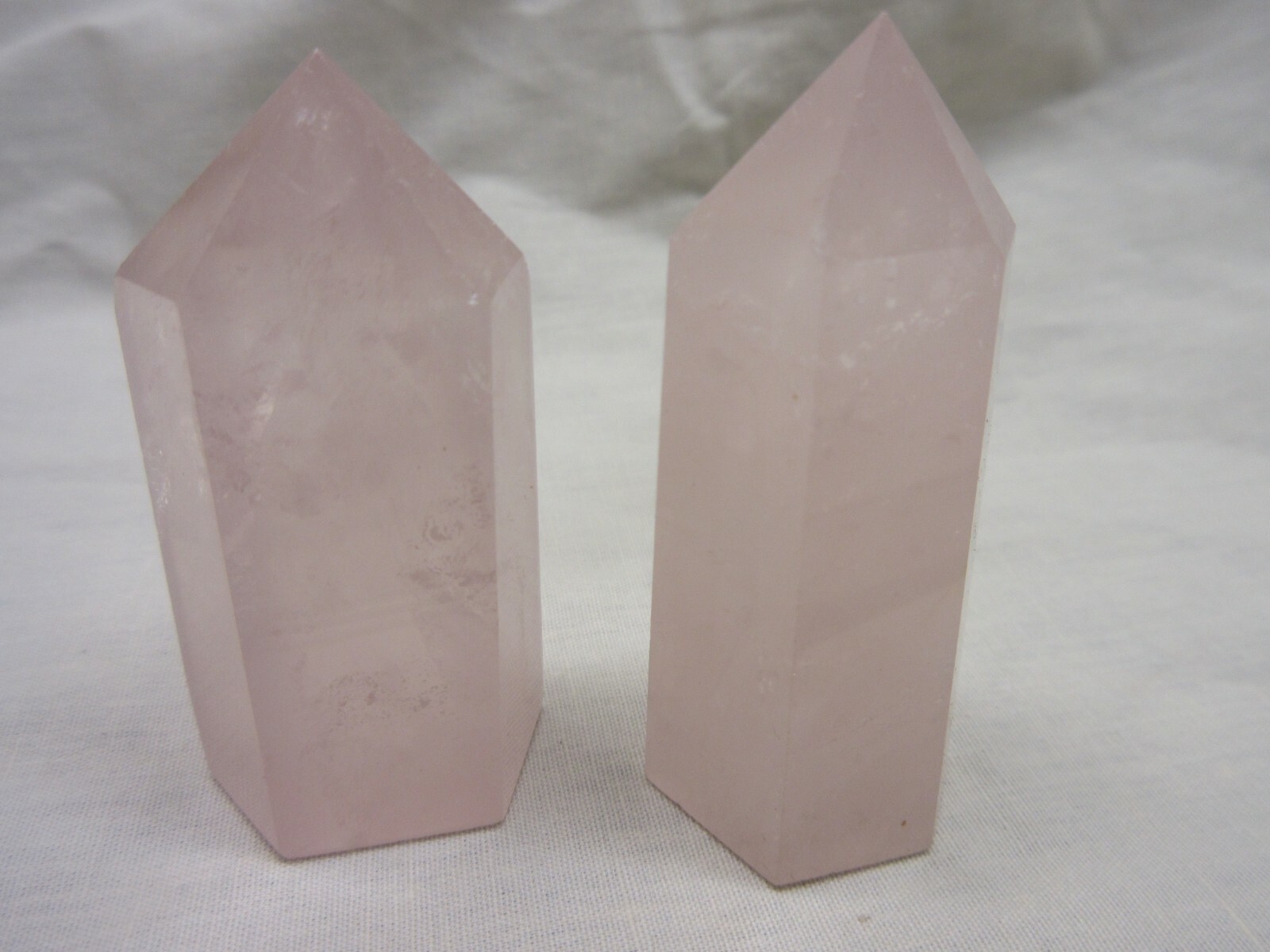 Rose Quartz X 2 Single Point Wand Reiki Healing Crystal Natural Gemstone #115