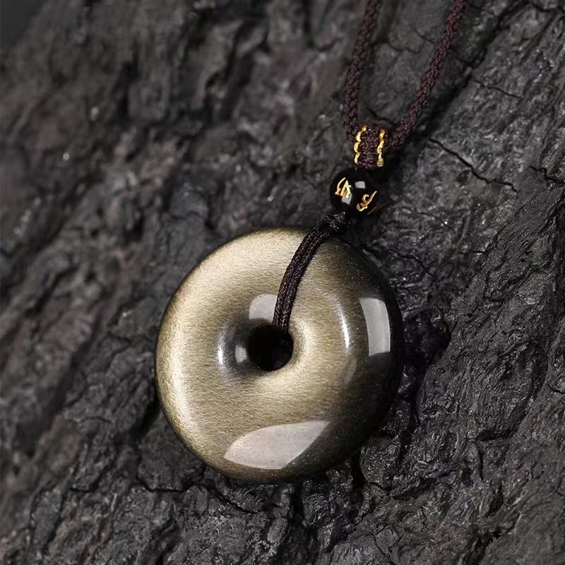 Natural Gold Obsidian Stone Fashion Pendant AAAA
