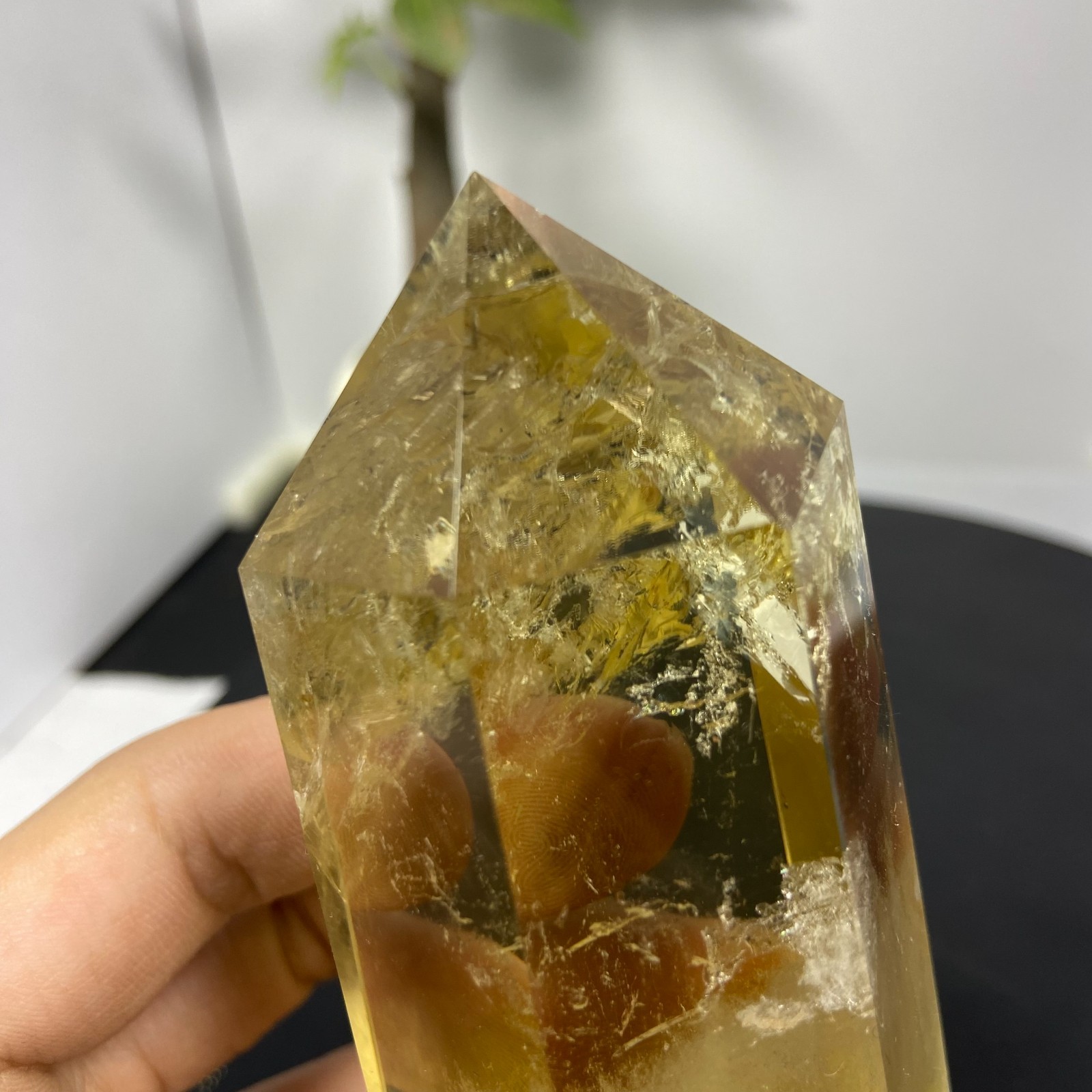 290g Natural smoky Citrine Obelisk Quartz Crystals specimen tower Healing Gems