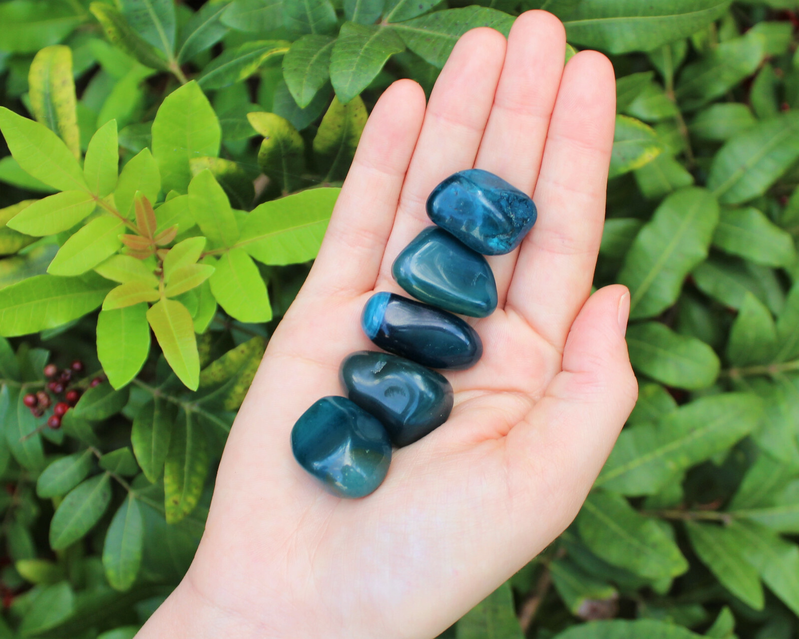 1 lb Bulk Blue Agate Tumbled Stone Premium Quality ‘A’ Grade, Dyed, Teal 16 oz