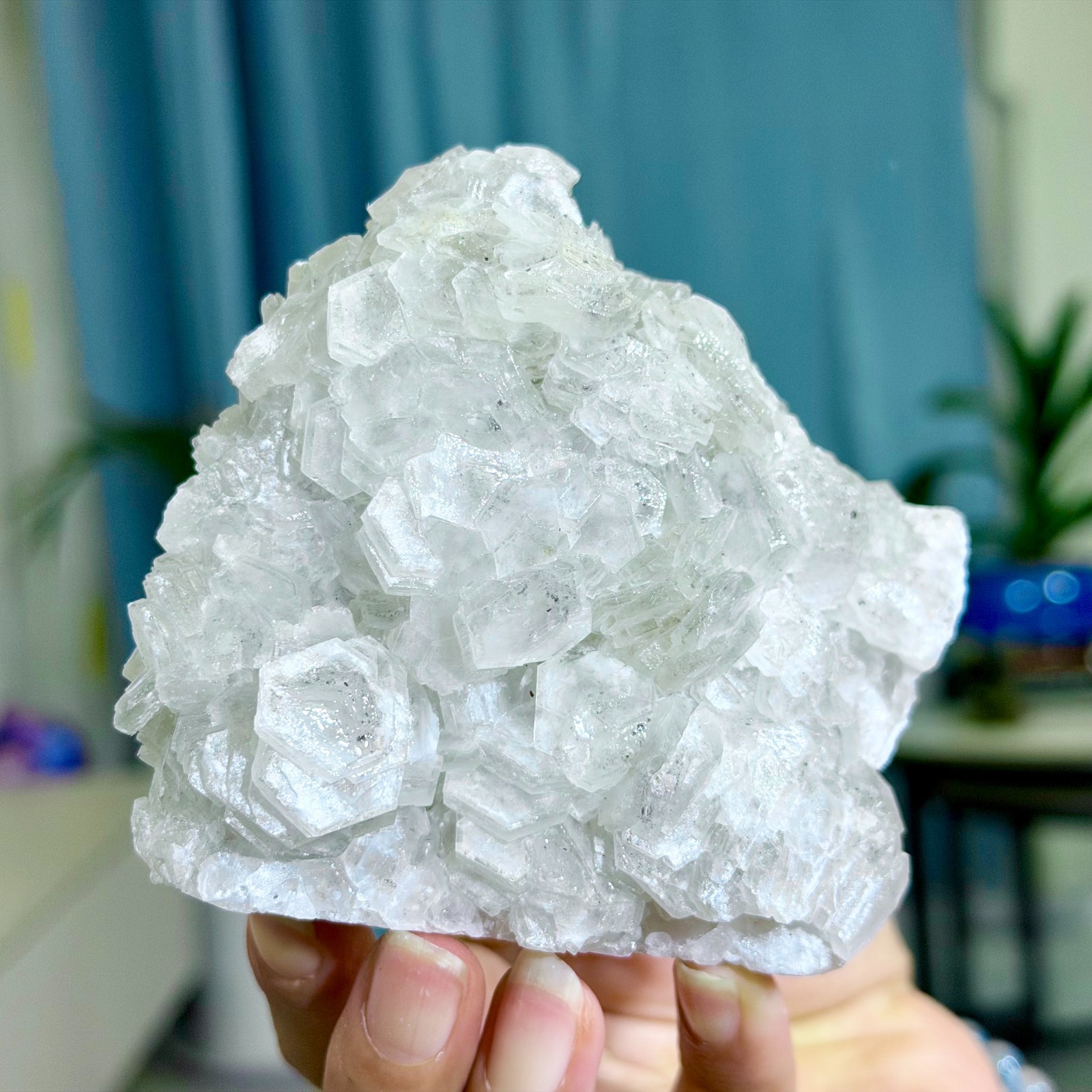 493G Natural String of Copper Coins Calcite/Fluorescent Glow Under UV Light
