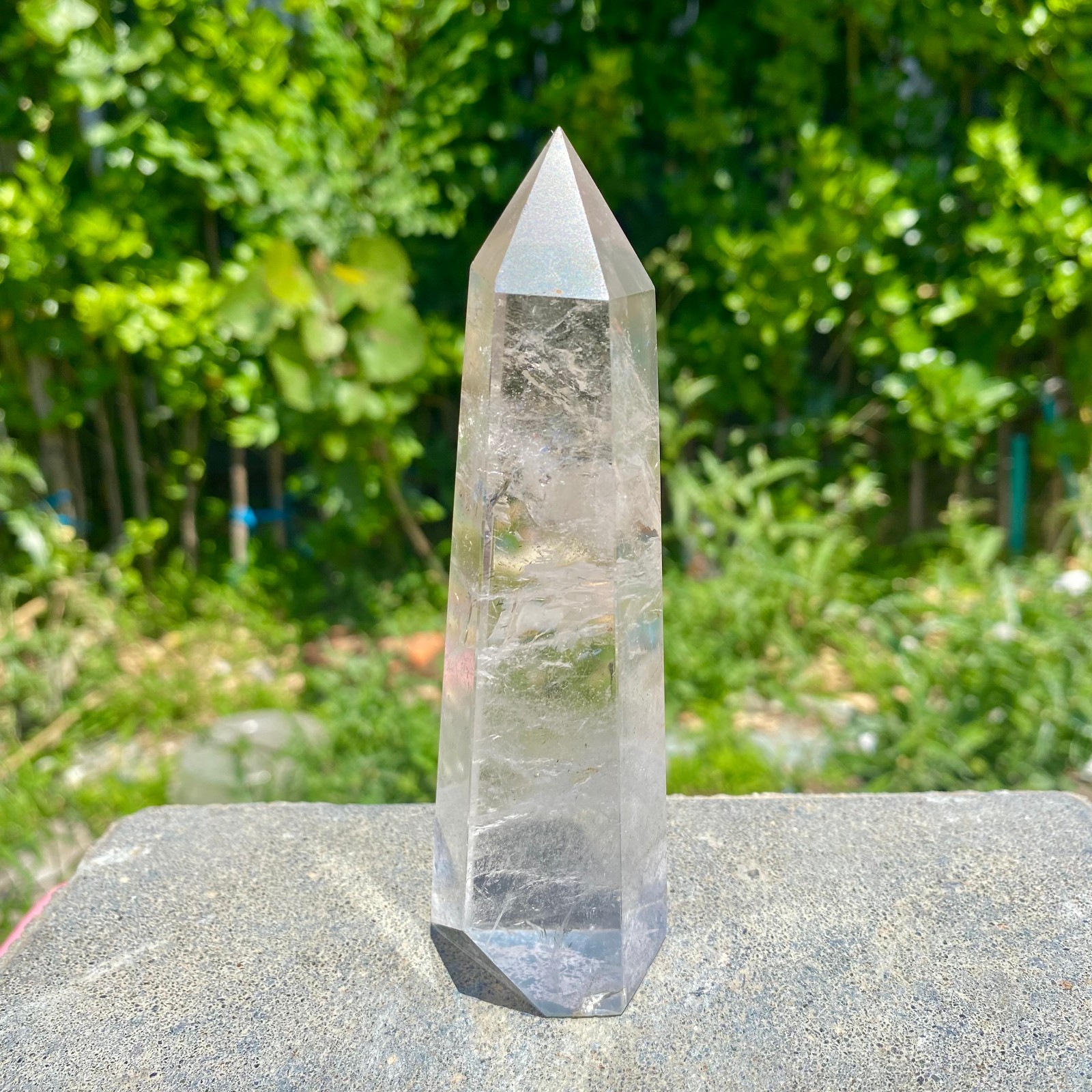 239G Natural Clear Quartz Crystal Point Healing Wand Polished Rock Crystal Reiki