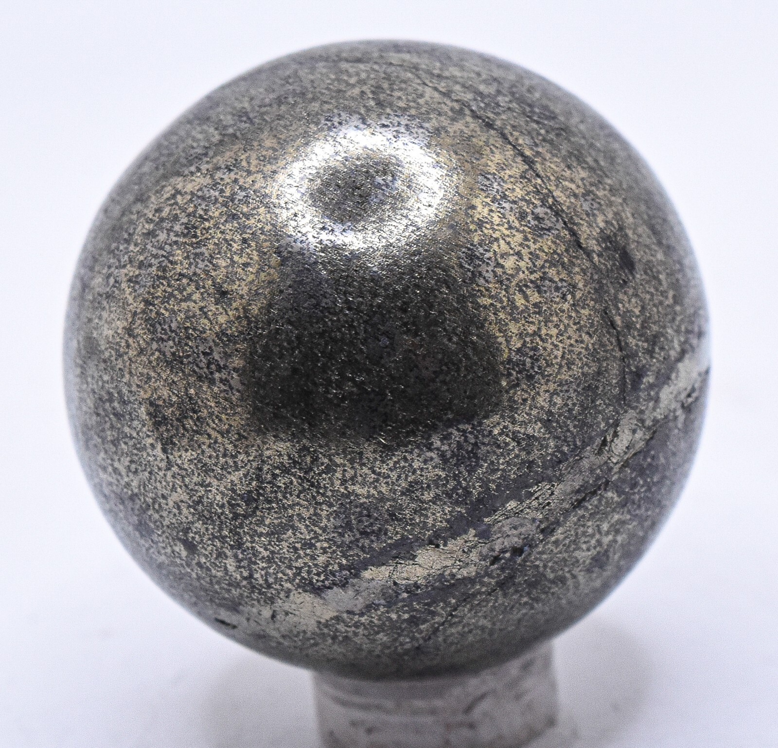 41mm Golden Chalcopyrite w/ Hematite Sphere Polished Natural Mineral Ball – Peru