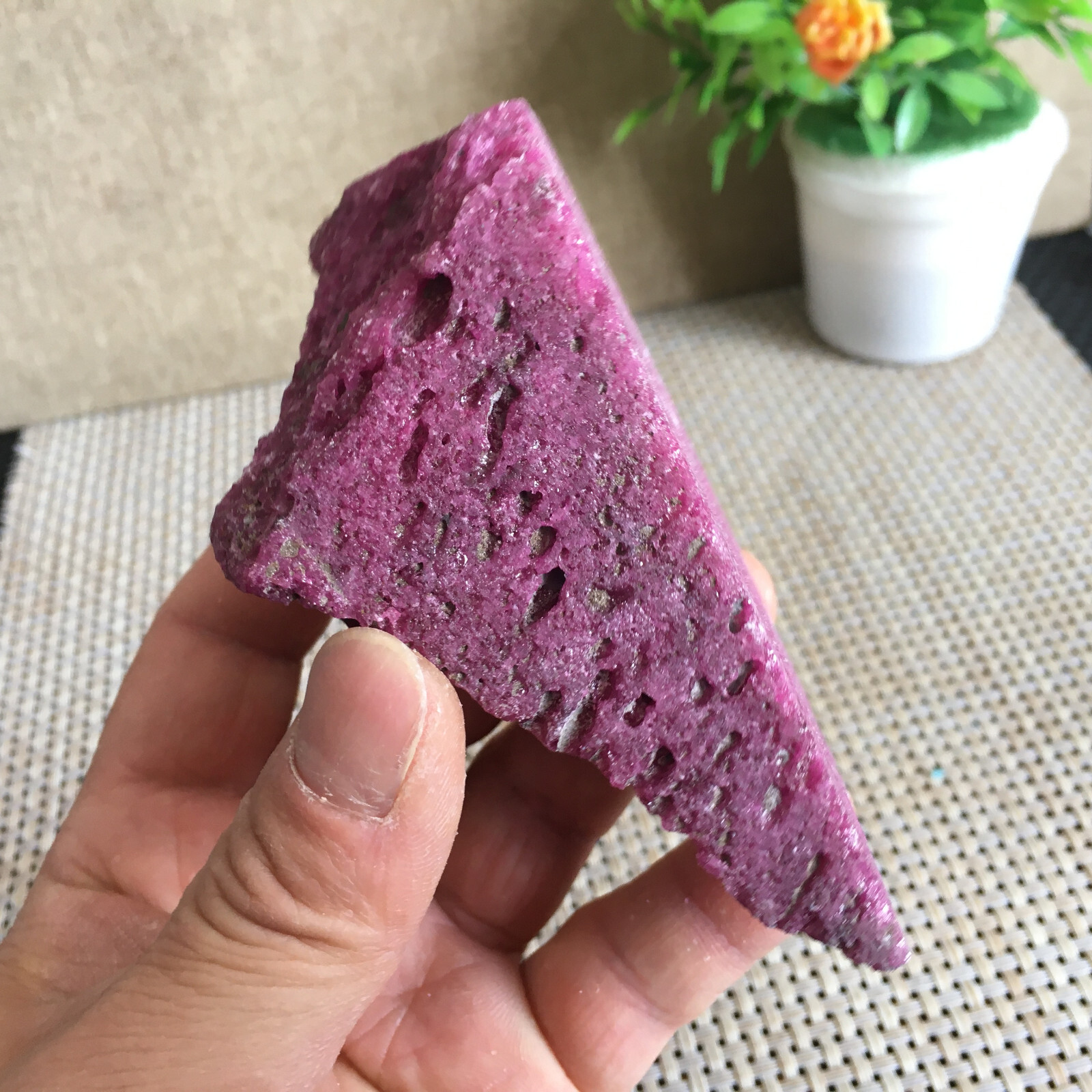 253g Rose red corundum from Afghanistan rough without any treatment B2368