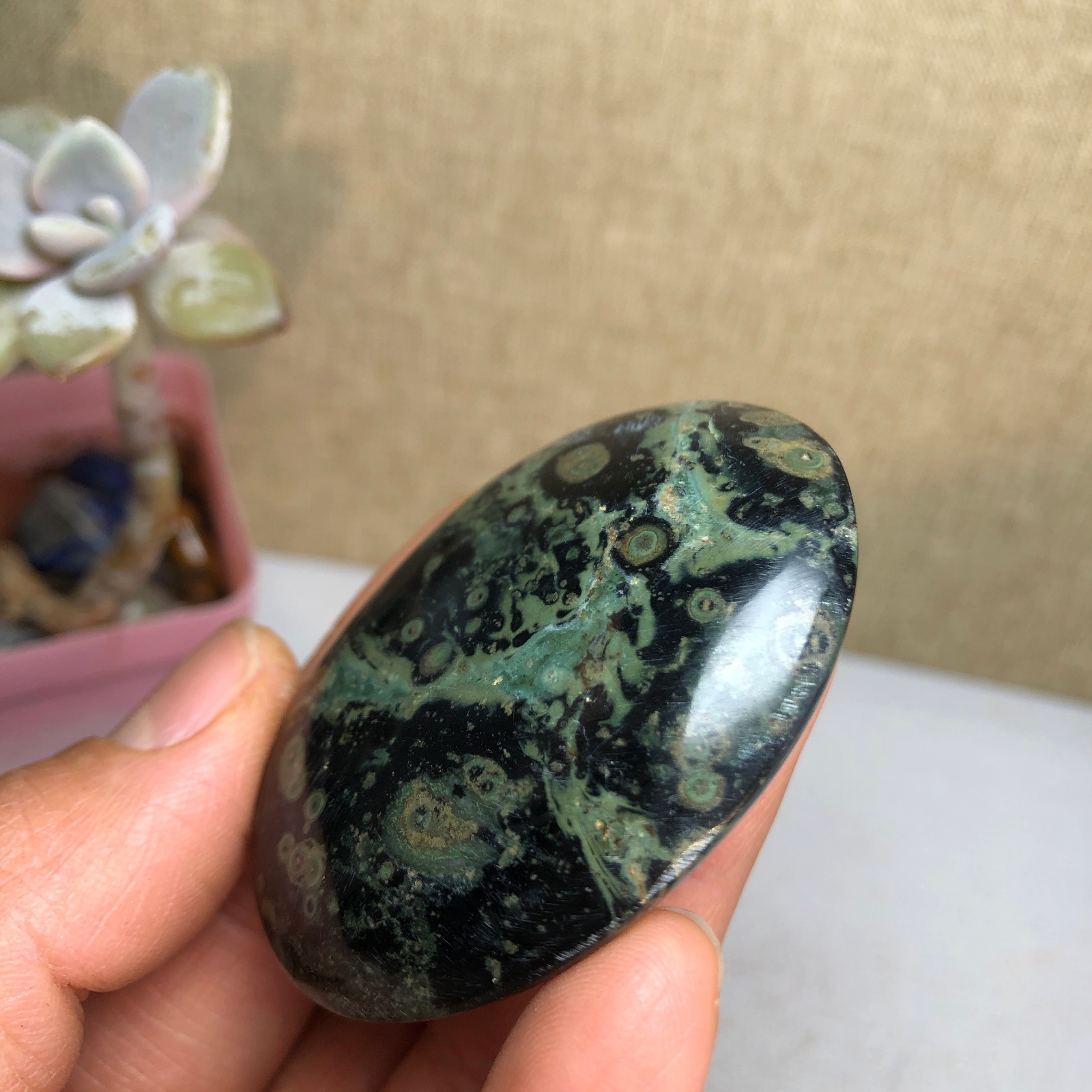 Top Natural Green Kambaba jasper quartz crystal Specimen healing 50g A2601