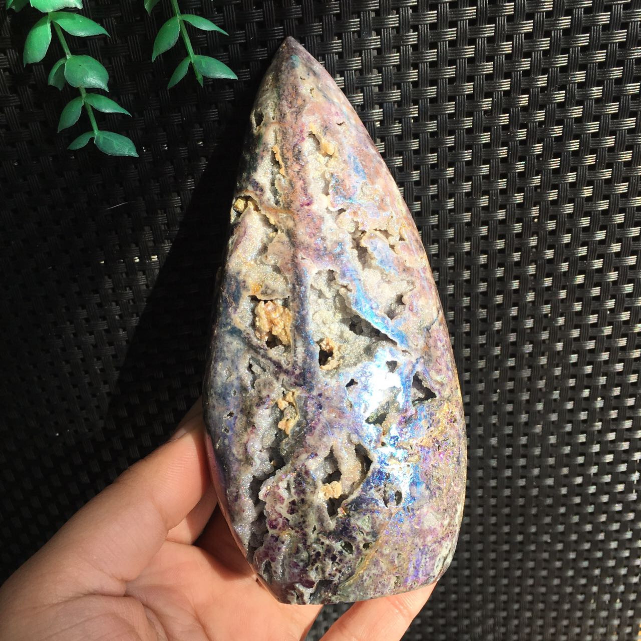 368g Titanium Angel Aura Sphalerite Freeform Point Crystal Specimen Healing