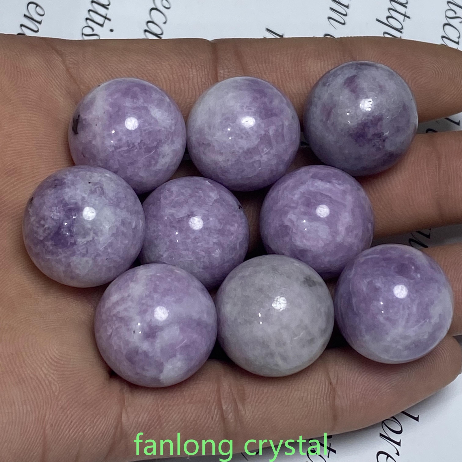 10pc Natural lepidolite Ball Sphere Quartz Crystal Mineral Gem Healing 20mm