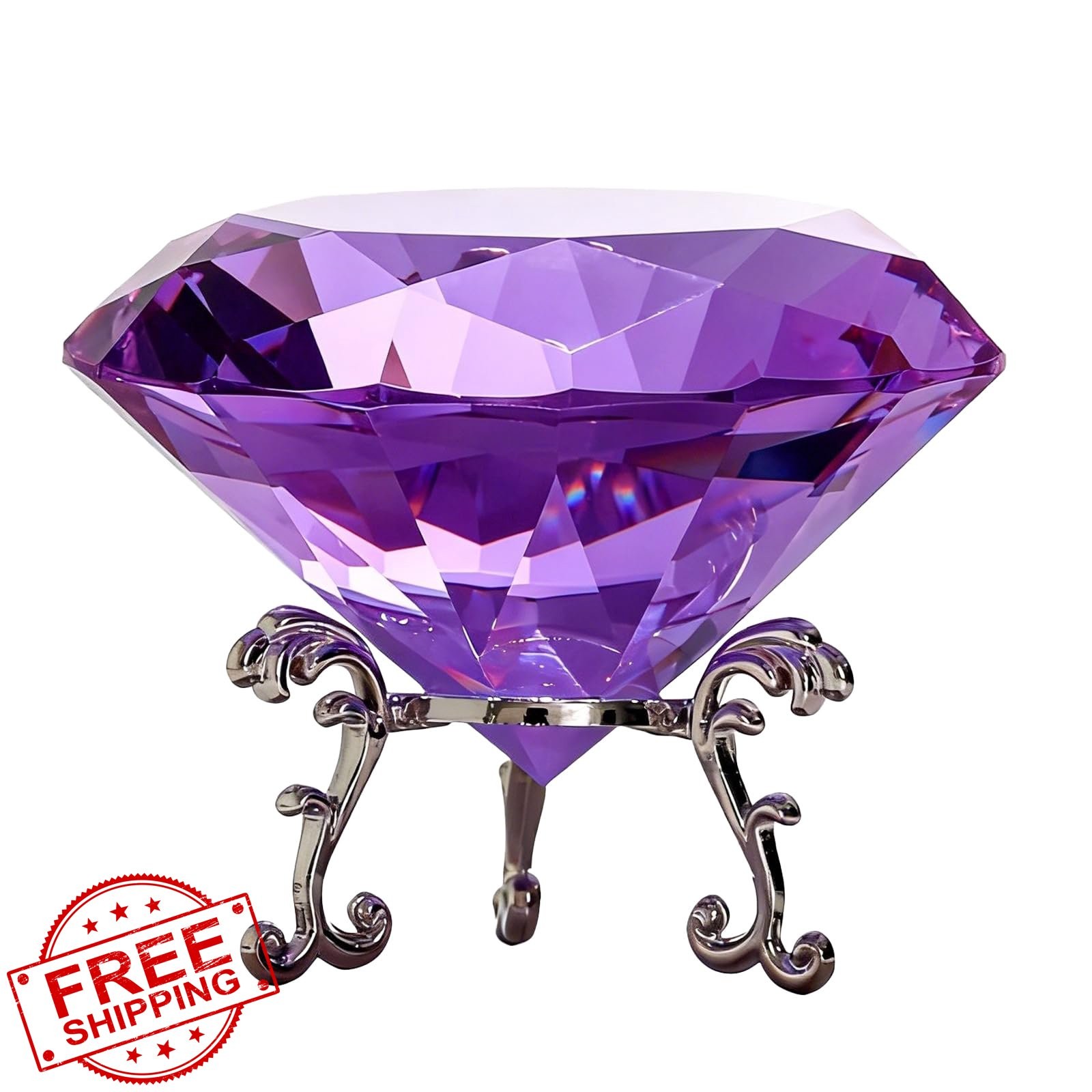 MysticGlitz Purple Crystal Diamond 3.15 Inch