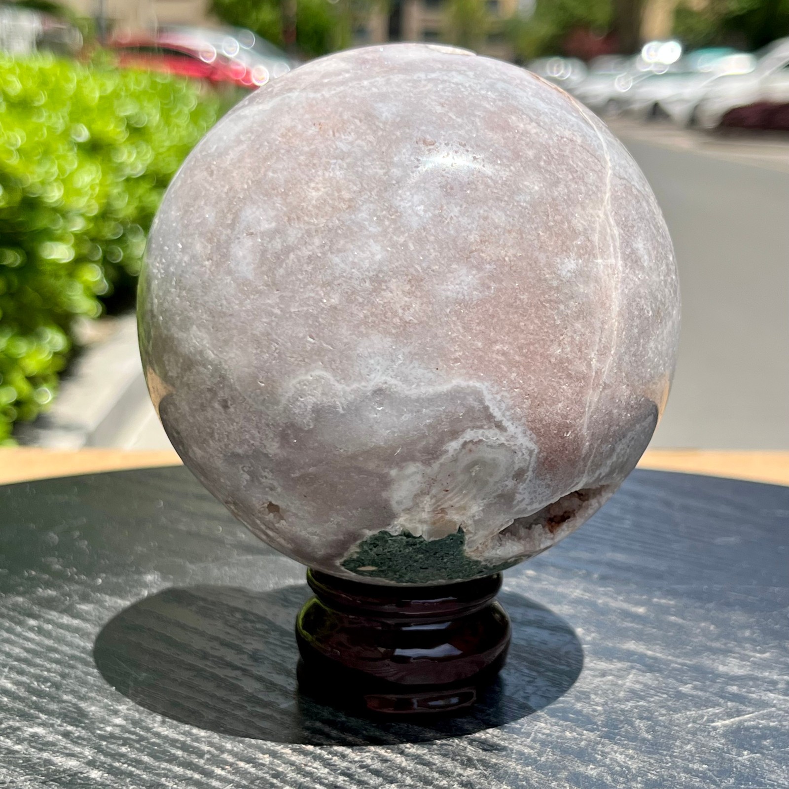 Pink Amethyst Geode Sphere Home Office Desk Decor Ornament Feng Shui Gift 940 g