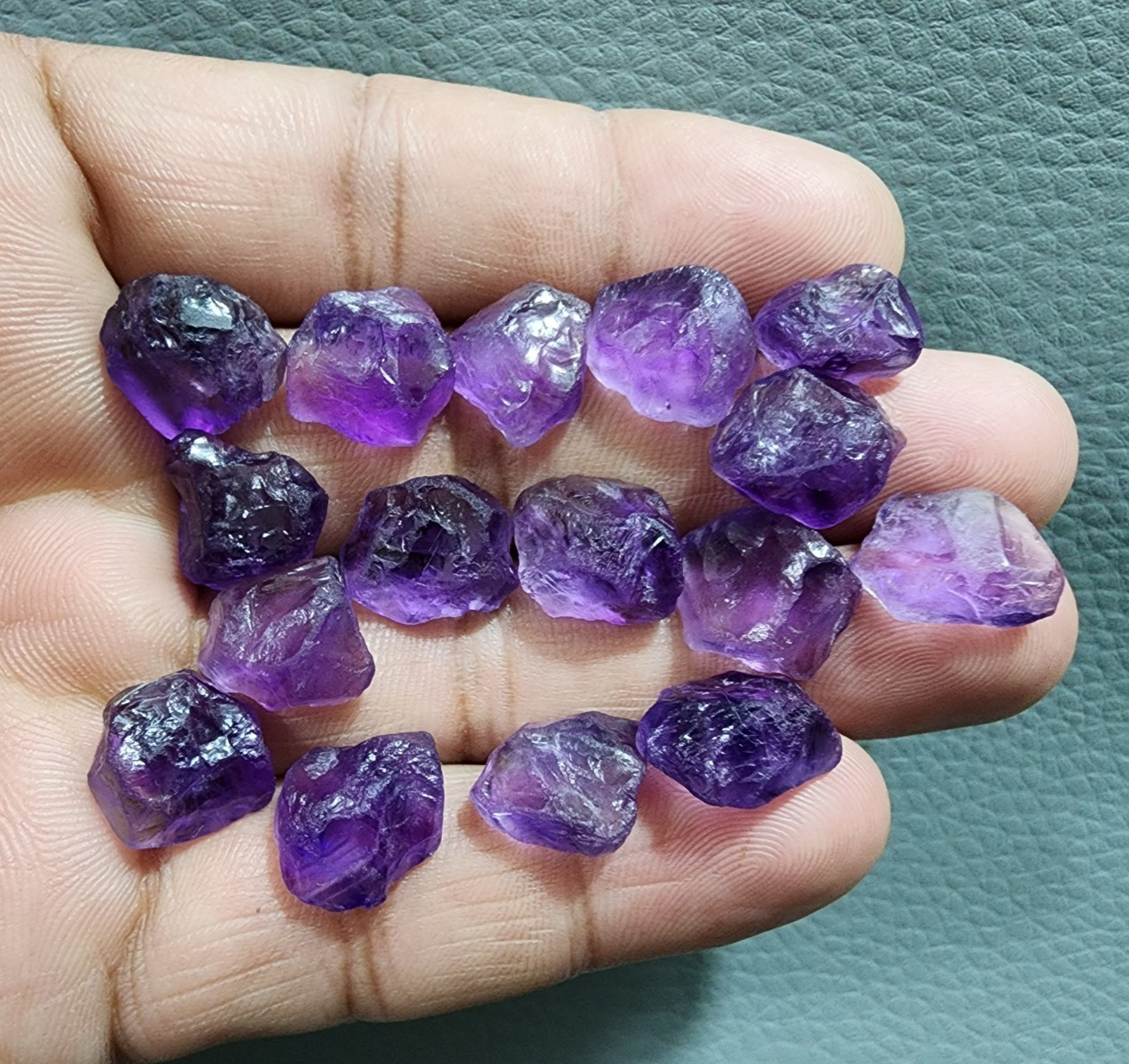 16 Pcs Natural Purple Amethyst Rough Raw Size 12-14 MM Crystal Amethyst Gemstone