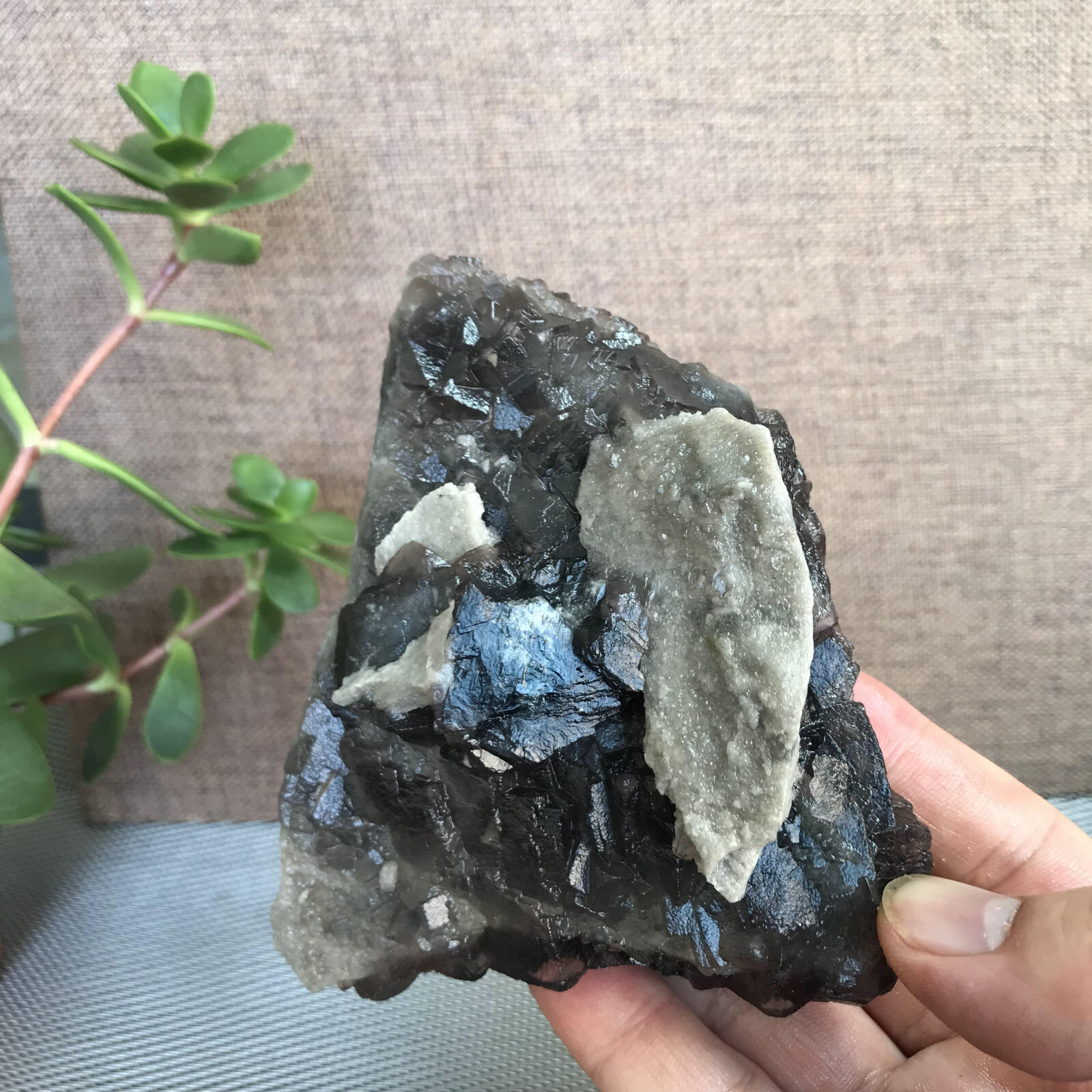 112mm NATURAL Grey Cubic FLUORITE Crystal Cluster Mineral Specimen 552g A1283