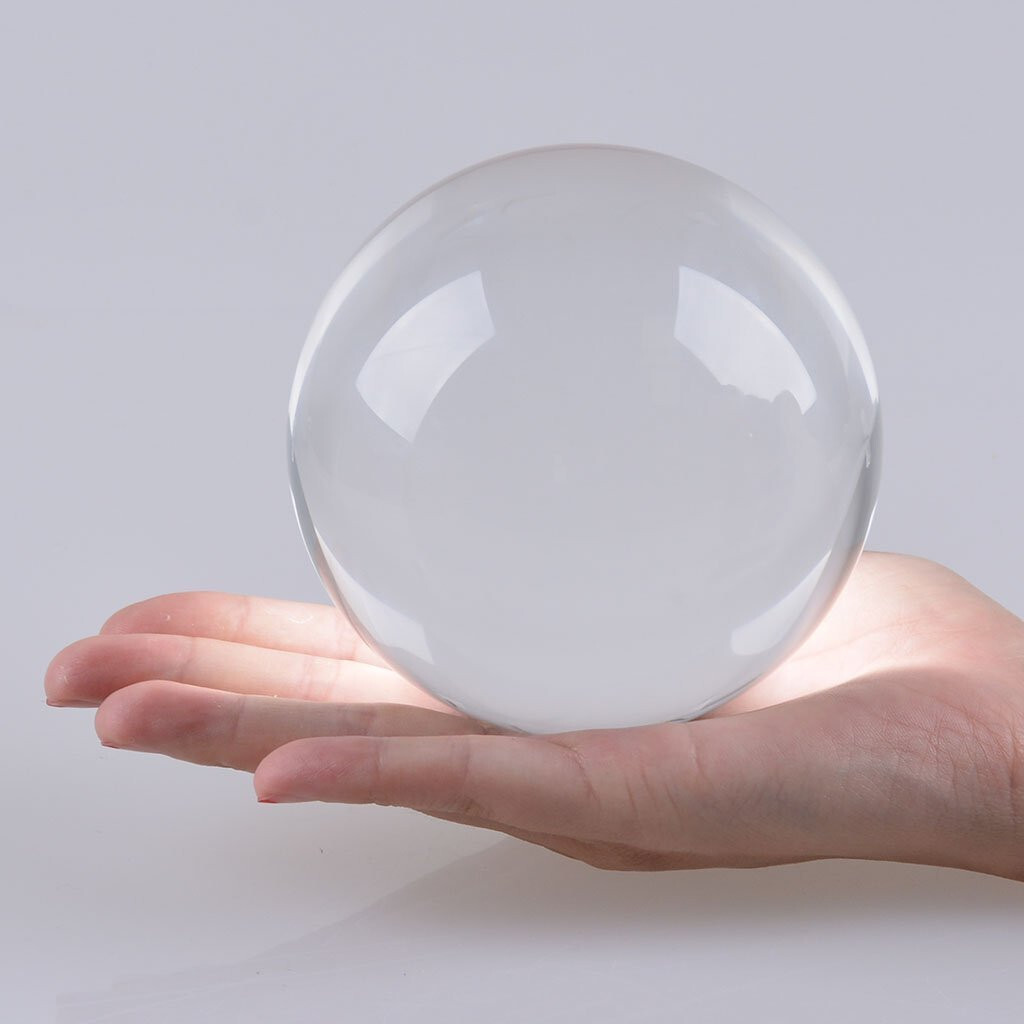 LONGWIN 100MM Clear Crystal Ball 4Inch Glass Sphere Photo Prop Free Stand Gift