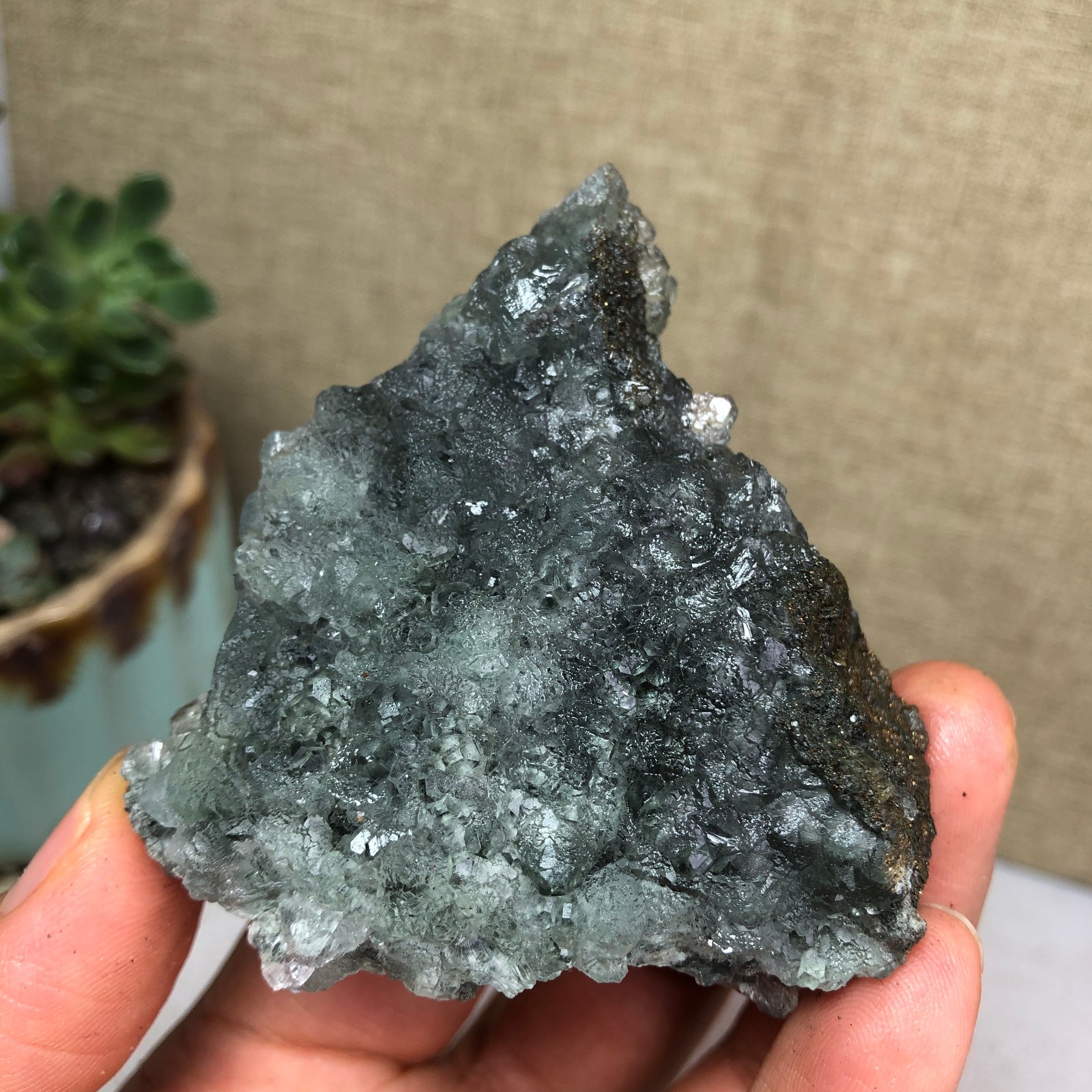 78g NATURAL Green Cubic FLUORITE Crystal Cluster Mineral Specimen A4734
