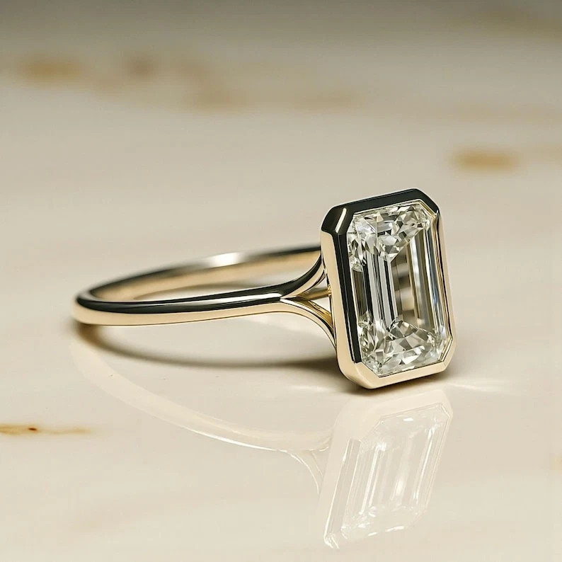 2 Ct Real Certified Moissanite Ring in 925 Sterling Silver All Sizes Best Gift