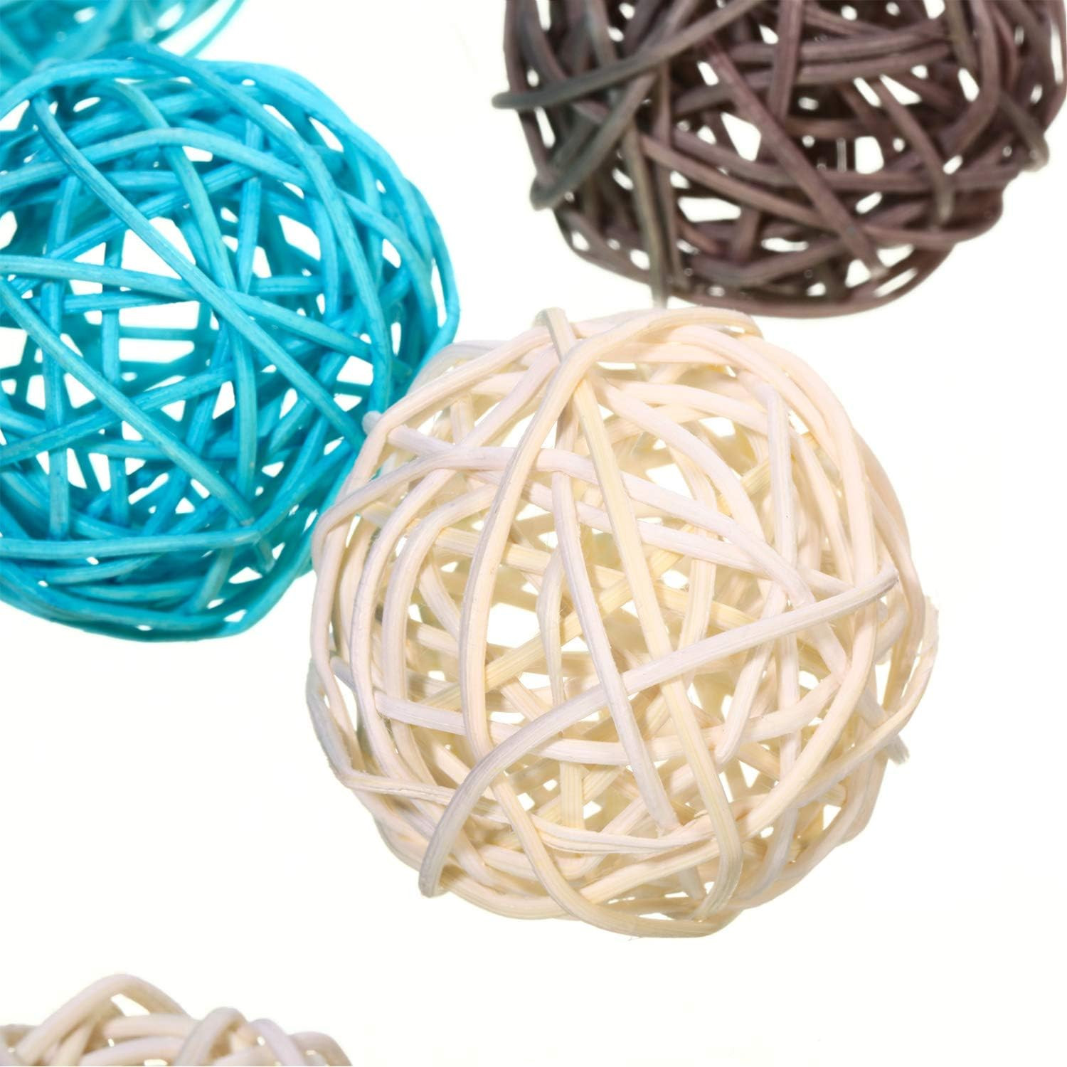 15 Pieces Wicker Rattan Balls Decorative Orbs Vase Fillers for Craft, Party, Wed