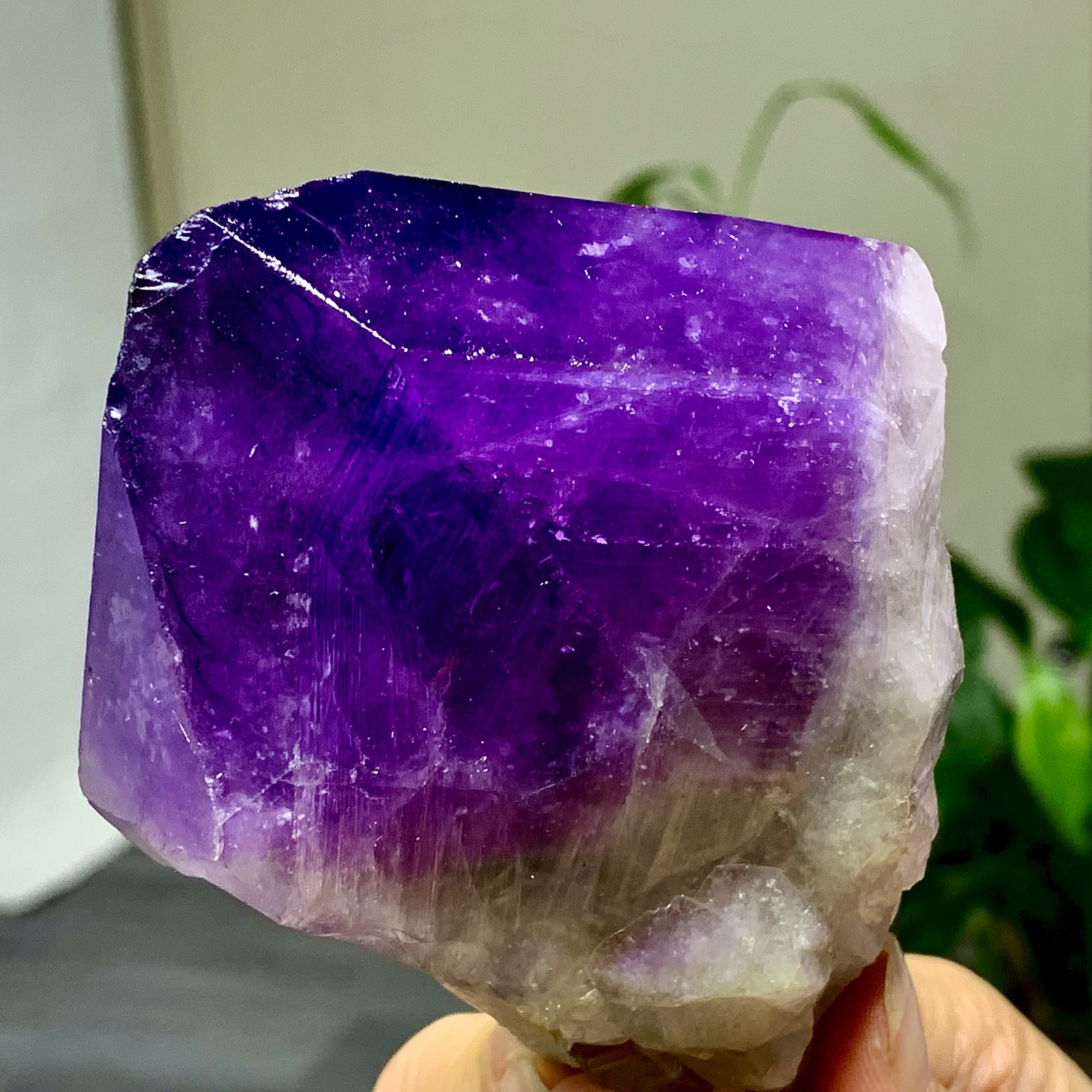 375G Natural Amethyst Quartz Crystal Single-End Terminated Wand Point Healing