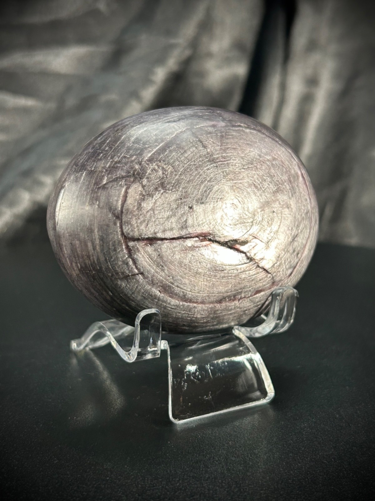 2.97″ Gemmy Lepidolite Freeform With Acrylic Stand 7.3oz (208 grams)