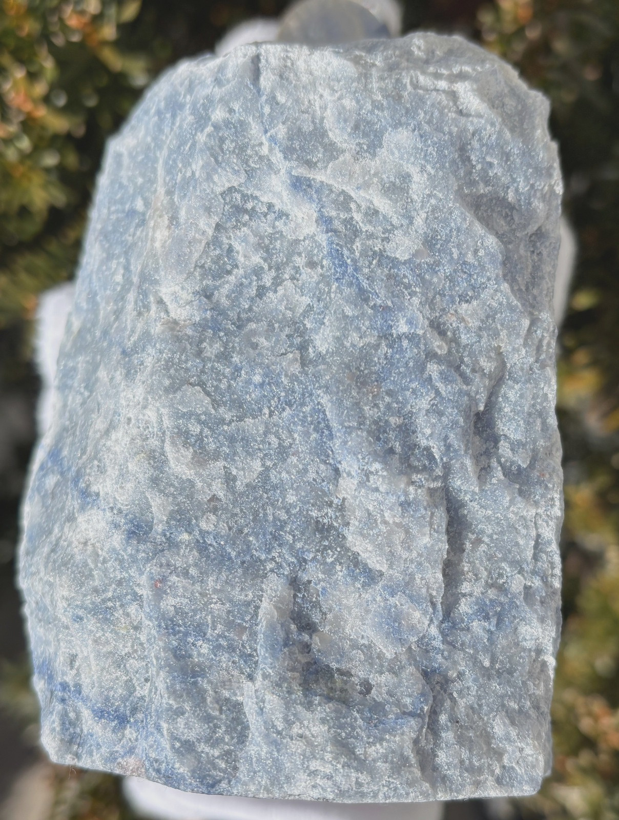 USA SALE 2.65LB BLUE QUARTZ VASE CONTAINER 4″x3.8″x3″ AVENTURINE PLANTER HOLDER