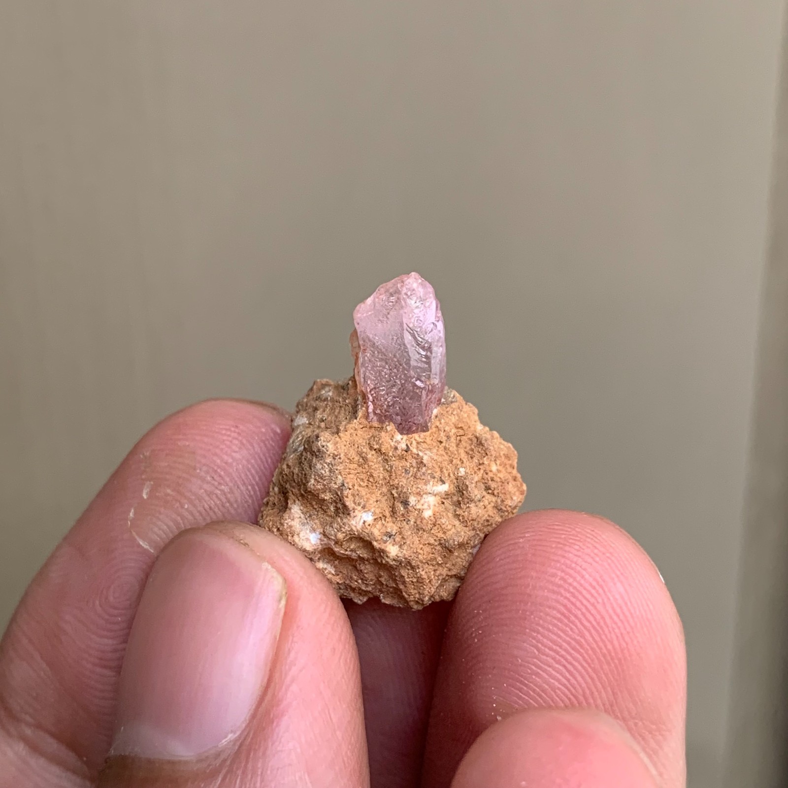 Pink topaz crystal specimen | 3.3g | Etched crystal | Thumbnail size | Pakistan