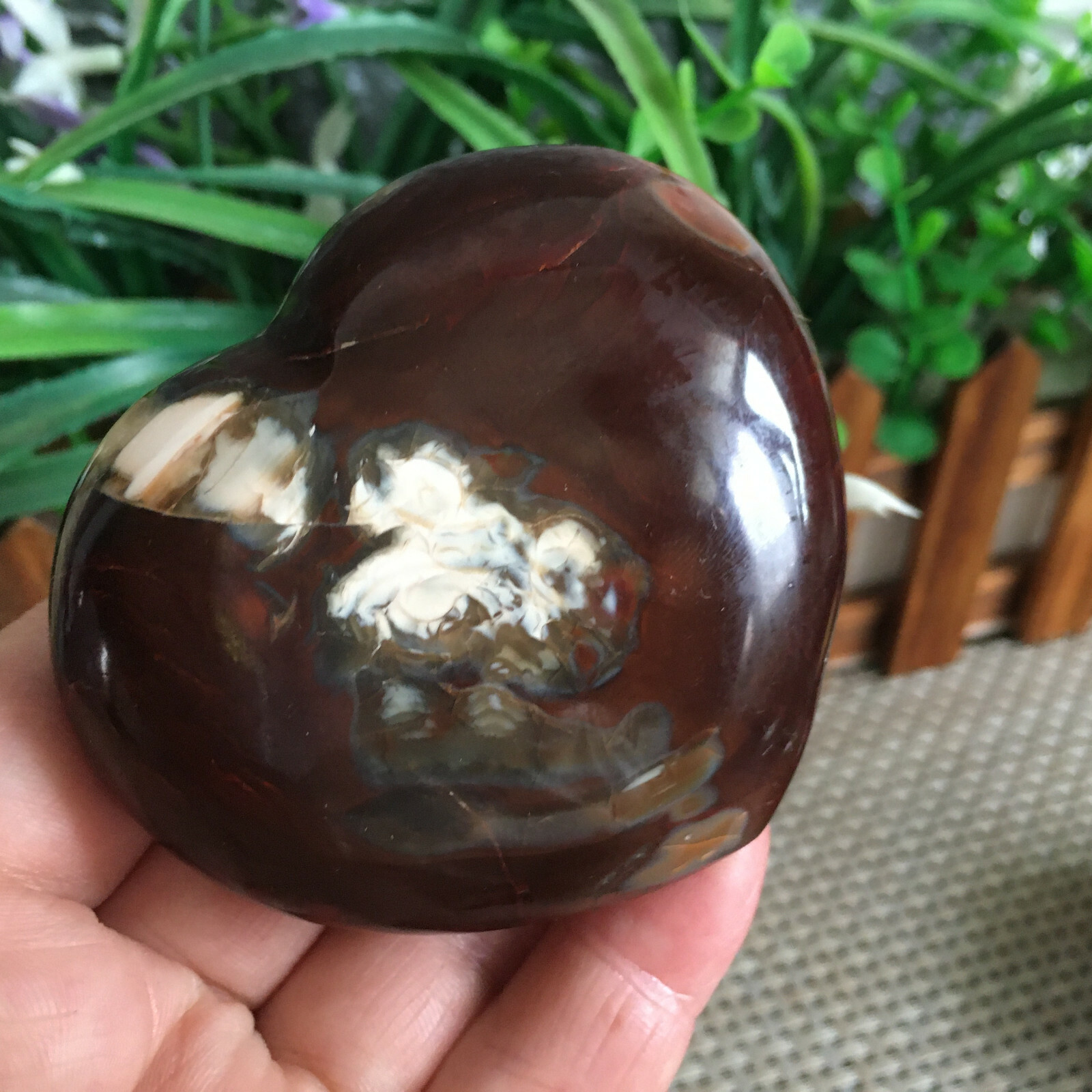 161g Natural beautiful polished carnelian red agate heart Madagascar pn1428