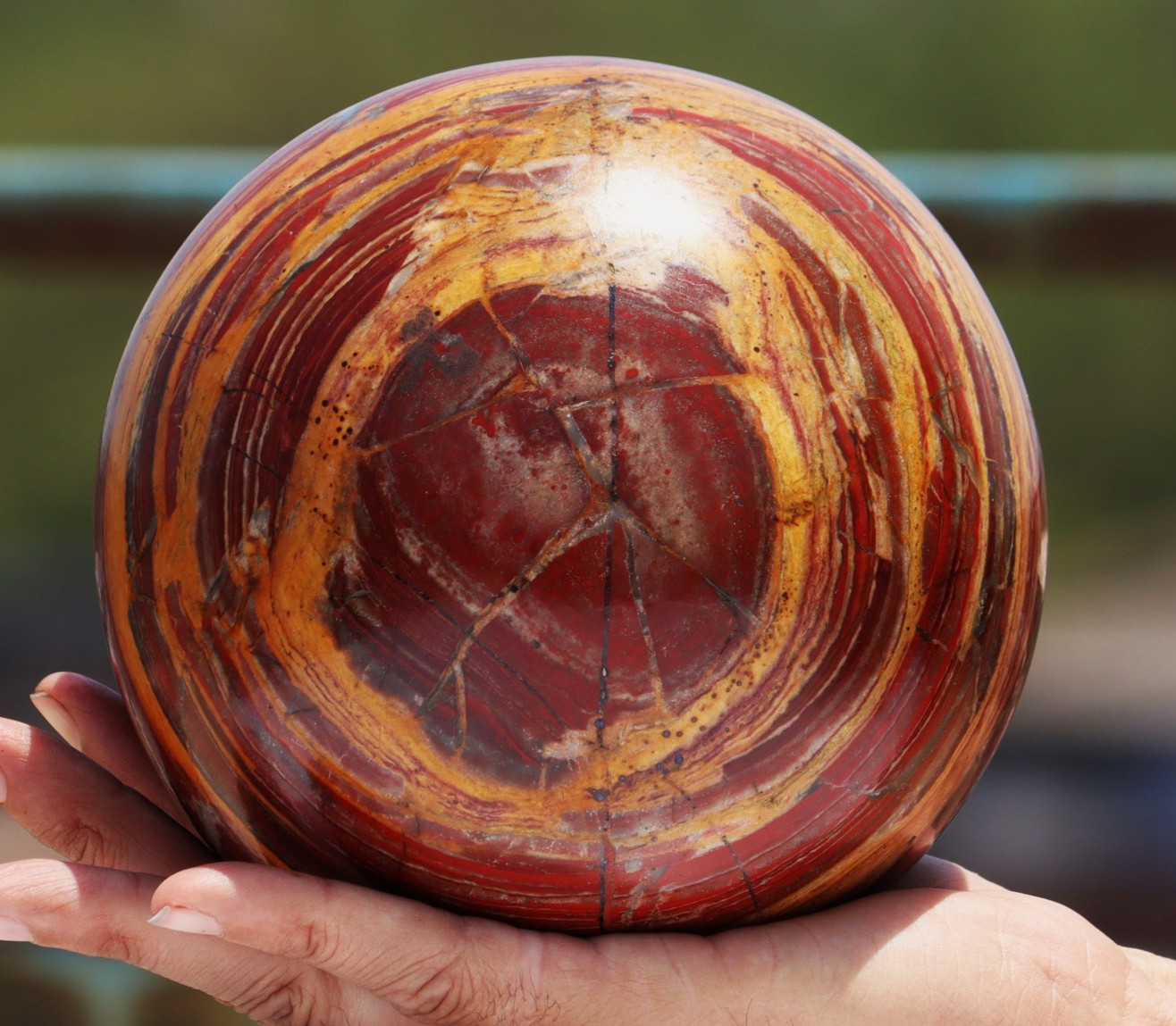 150mm Red Mookaite Jasper Stone Sphere Crystal Ball Healing Decor Reiki Gemstone