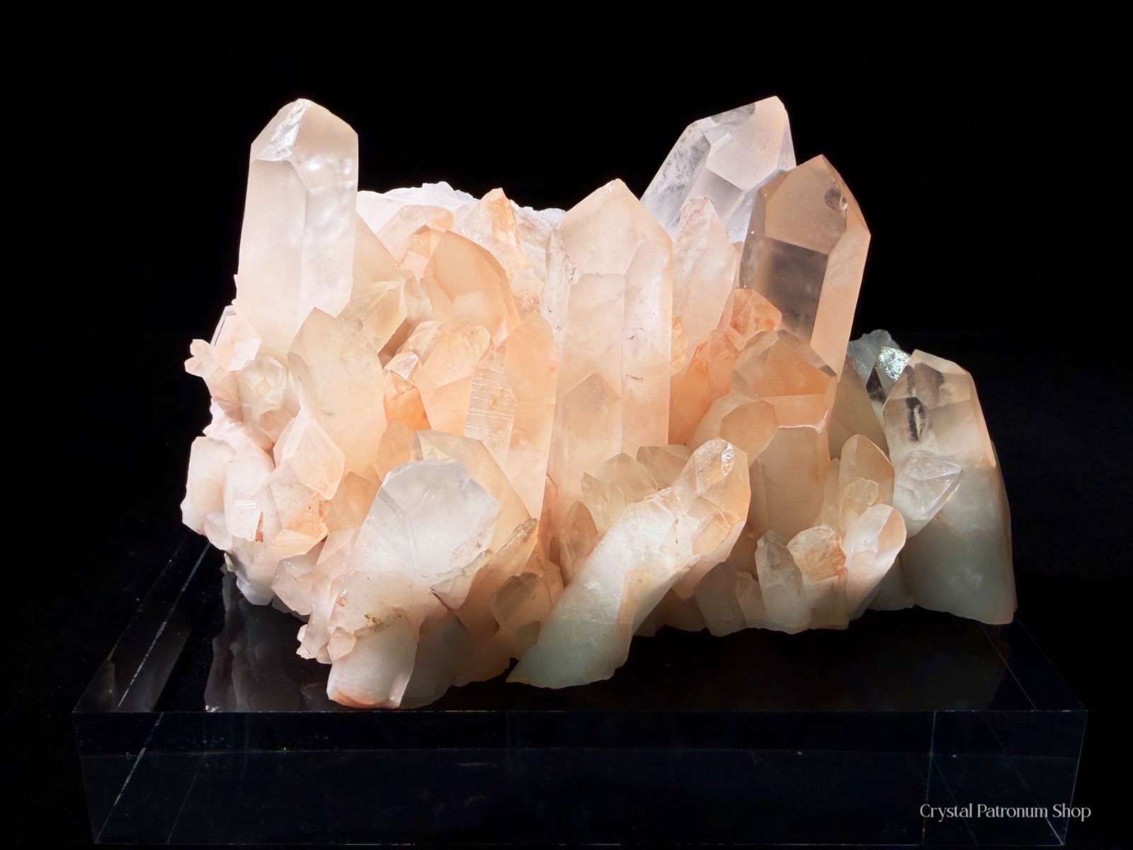 2.6LB Pink and White Crystal Cluster on Acrylic Stand | Natural Quartz Formation