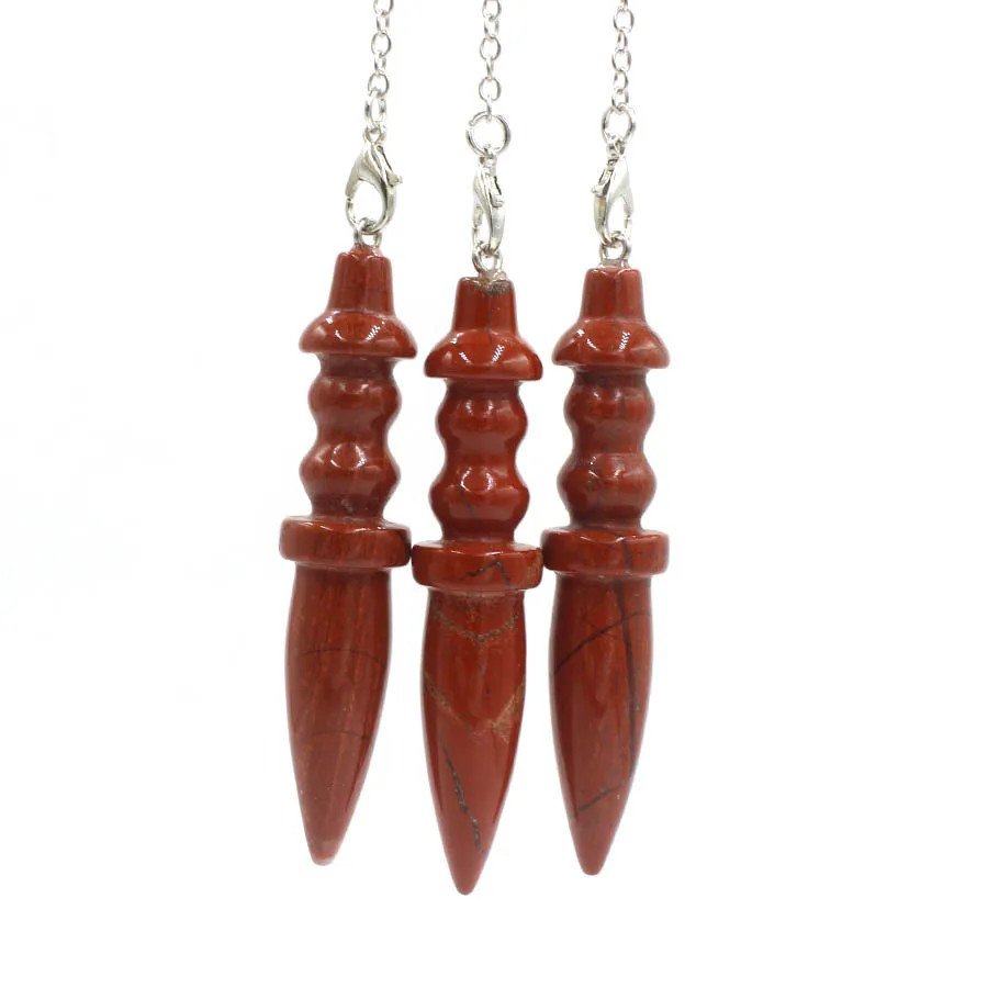 Natural Stone Pendant Egyptian Crystal Pendulum for Divination Dowsing Reiki Pin