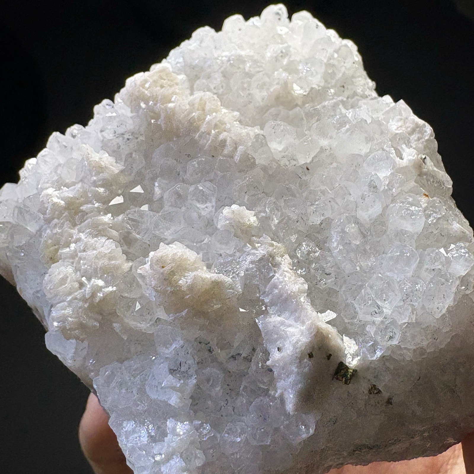 Natural Dolomite on Quartz Crystal Cluster Specimen Raw Mineral Healing I40