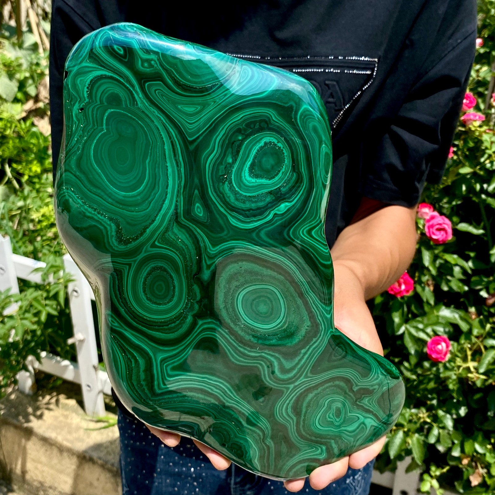 14.88LB Natural glossy Malachite transparent cluster rough mineral sample