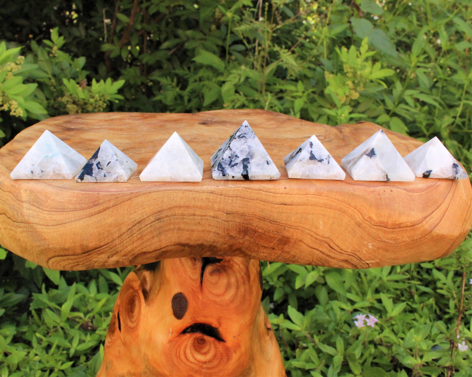 Rainbow Moonstone Crystal Pyramid, Medium 1″ – 1.25″ (Reiki Moonstone Pyramid)