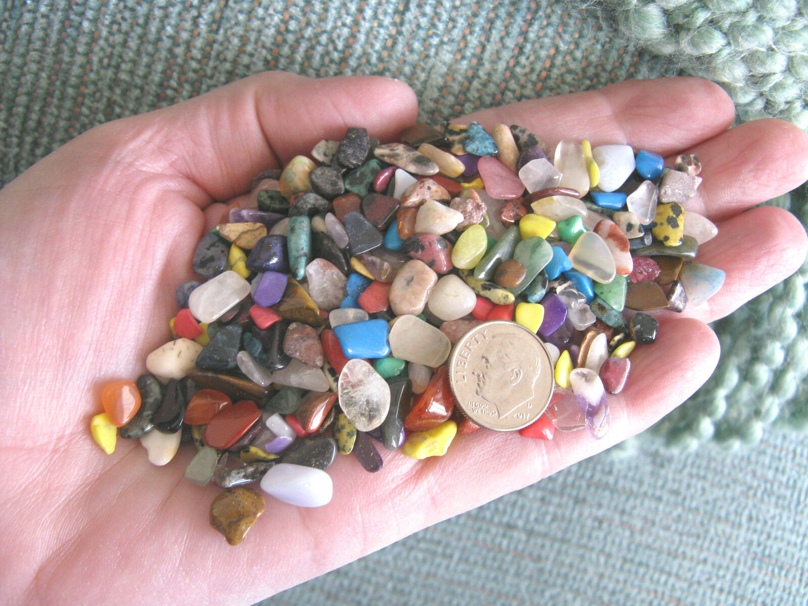 NEW GENUINE ASSORTED MINIATURE VERY SMALL GEMSTONES & CRYSTALS–1/2 LB.