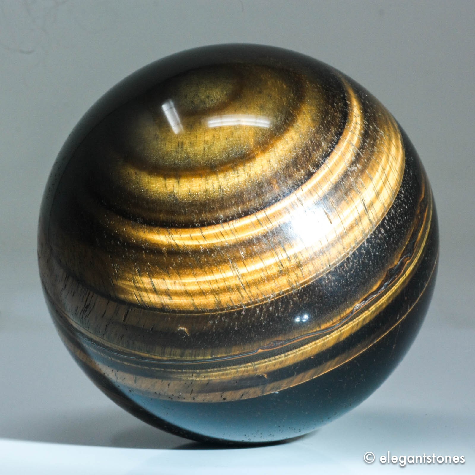 457g69mm Yellow Tiger Eye Sphere Large Crystal Ball Natural Quartz Healing Stone