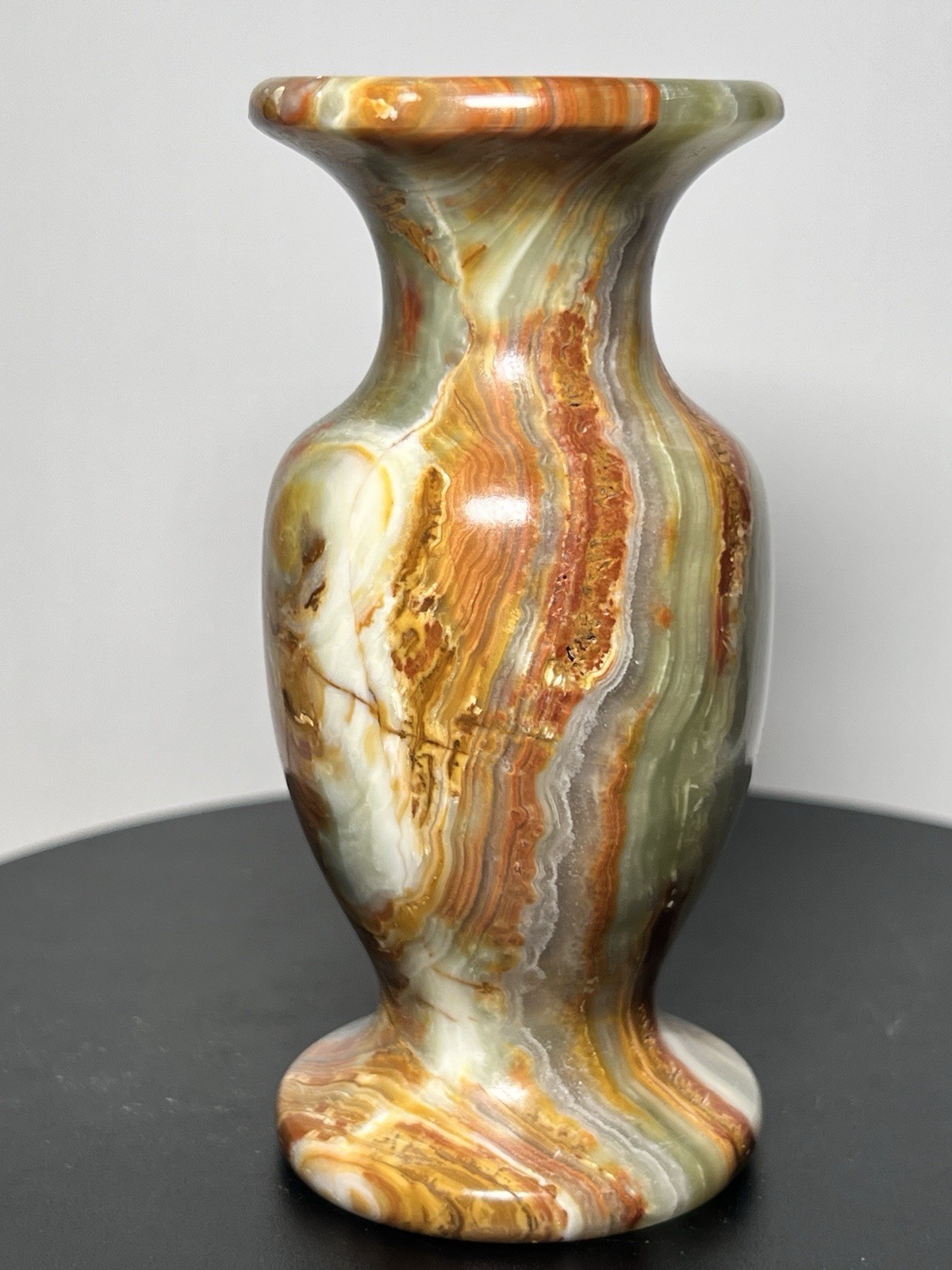 White & Green Calcite 3 Piece Set – Vase, Owl, & Star – see description for info