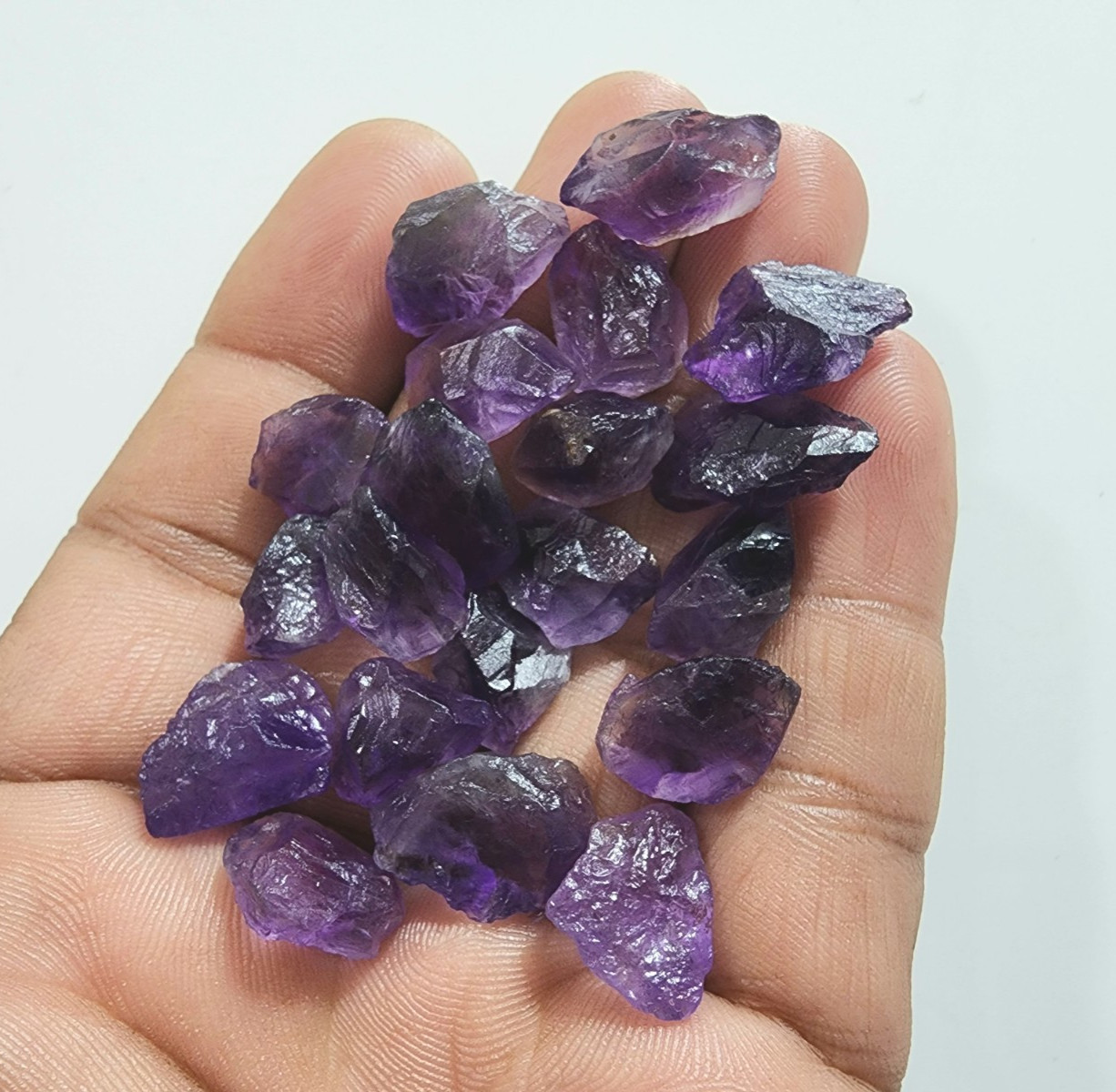 20 Pcs Pretty A+ Purple Amethyst Rough Gemstone Chunks Size 13-18 MM Loose Rough