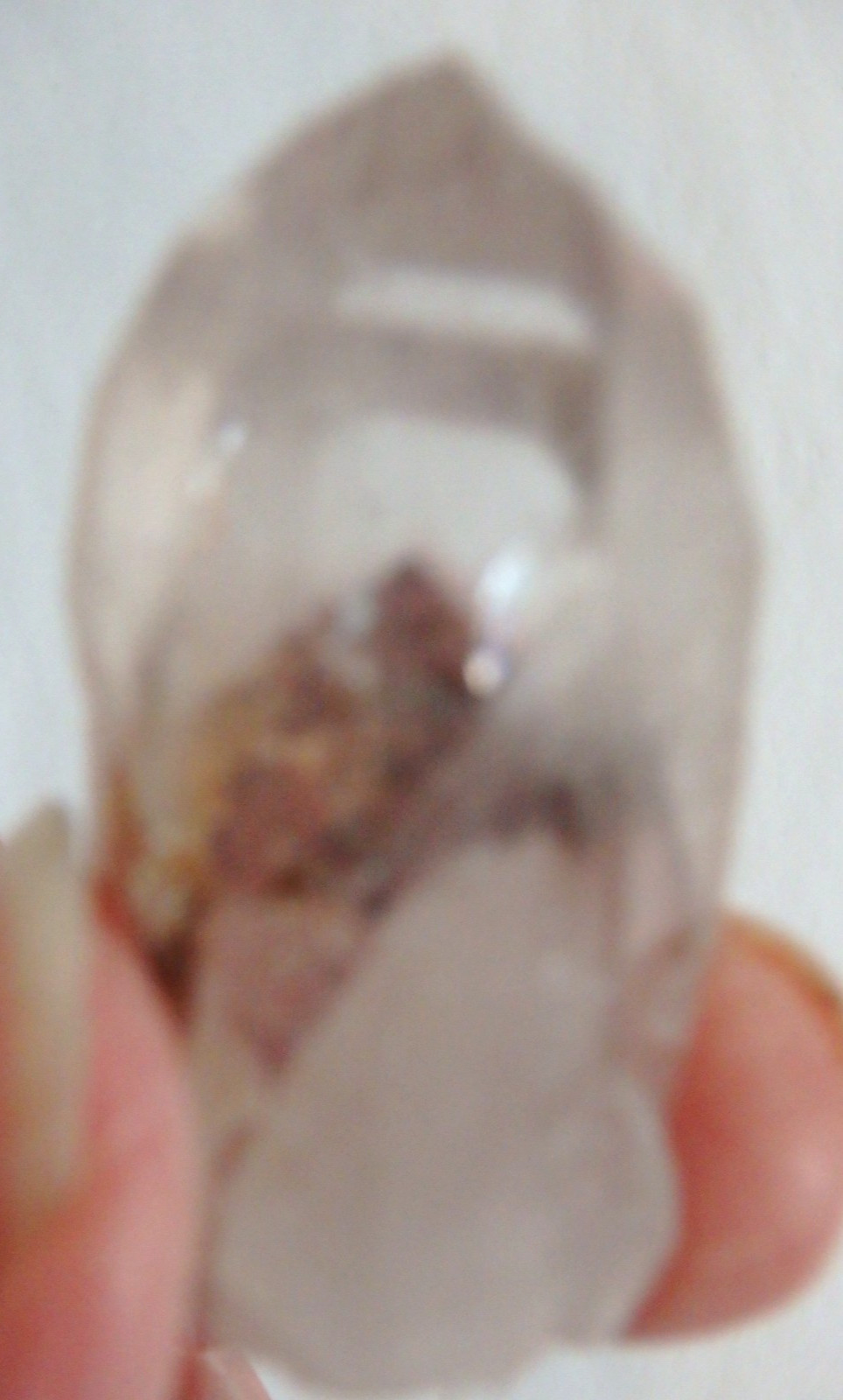 Sweet Quartz Point with Red Hematite Phantoms Mineral 14 grams